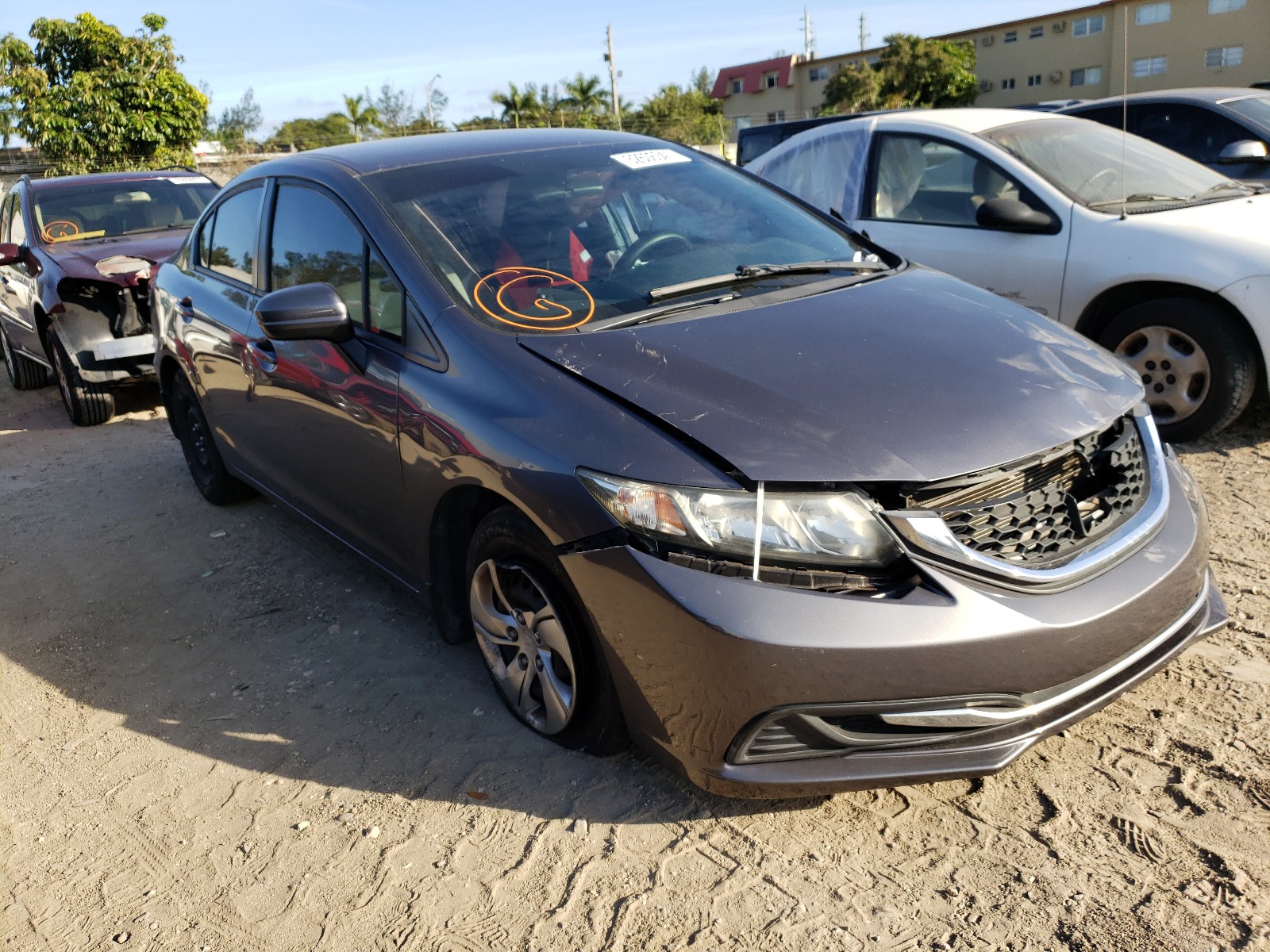 honda civic lx 2014 19xfb2f5xee040457