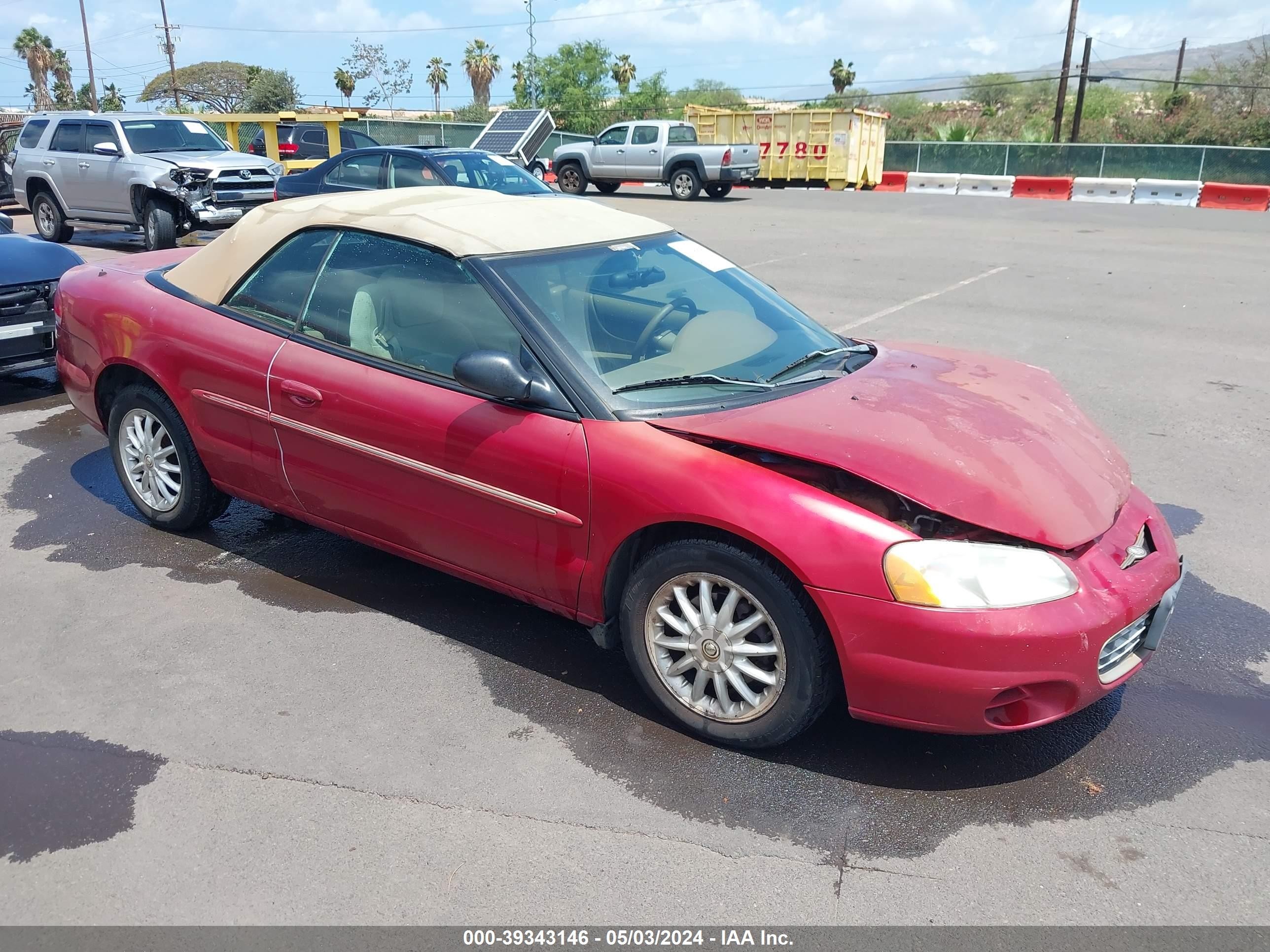 chrysler sebring 2002 1c3el45x32n237795