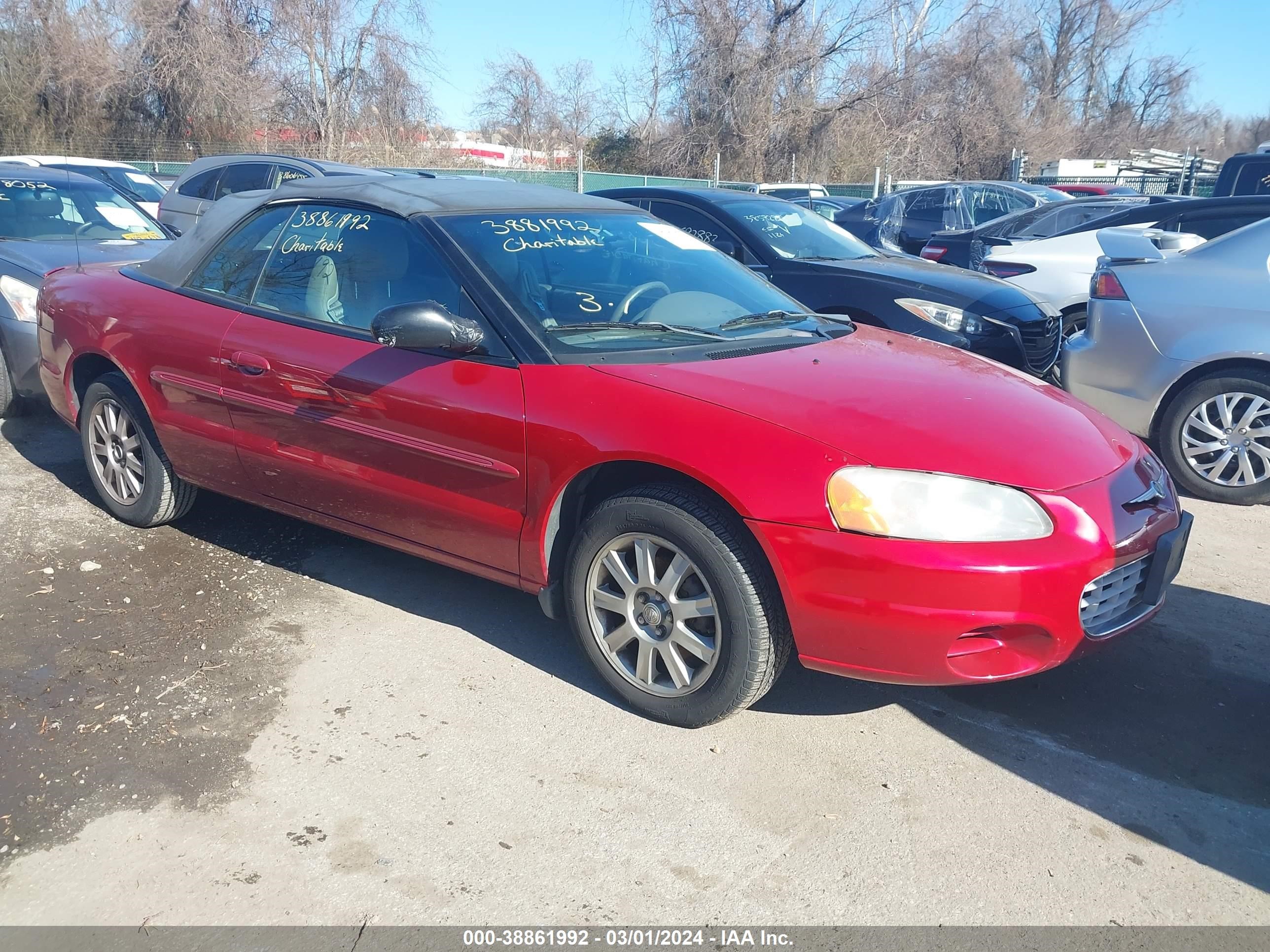 chrysler sebring 2002 1c3el75r62n270132