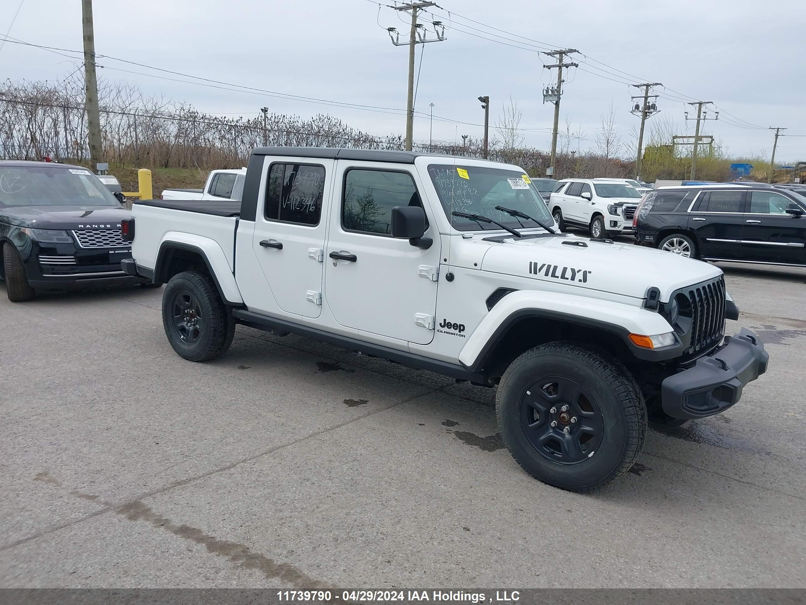 jeep gladiator 2022 1c6hjtagxnl112346