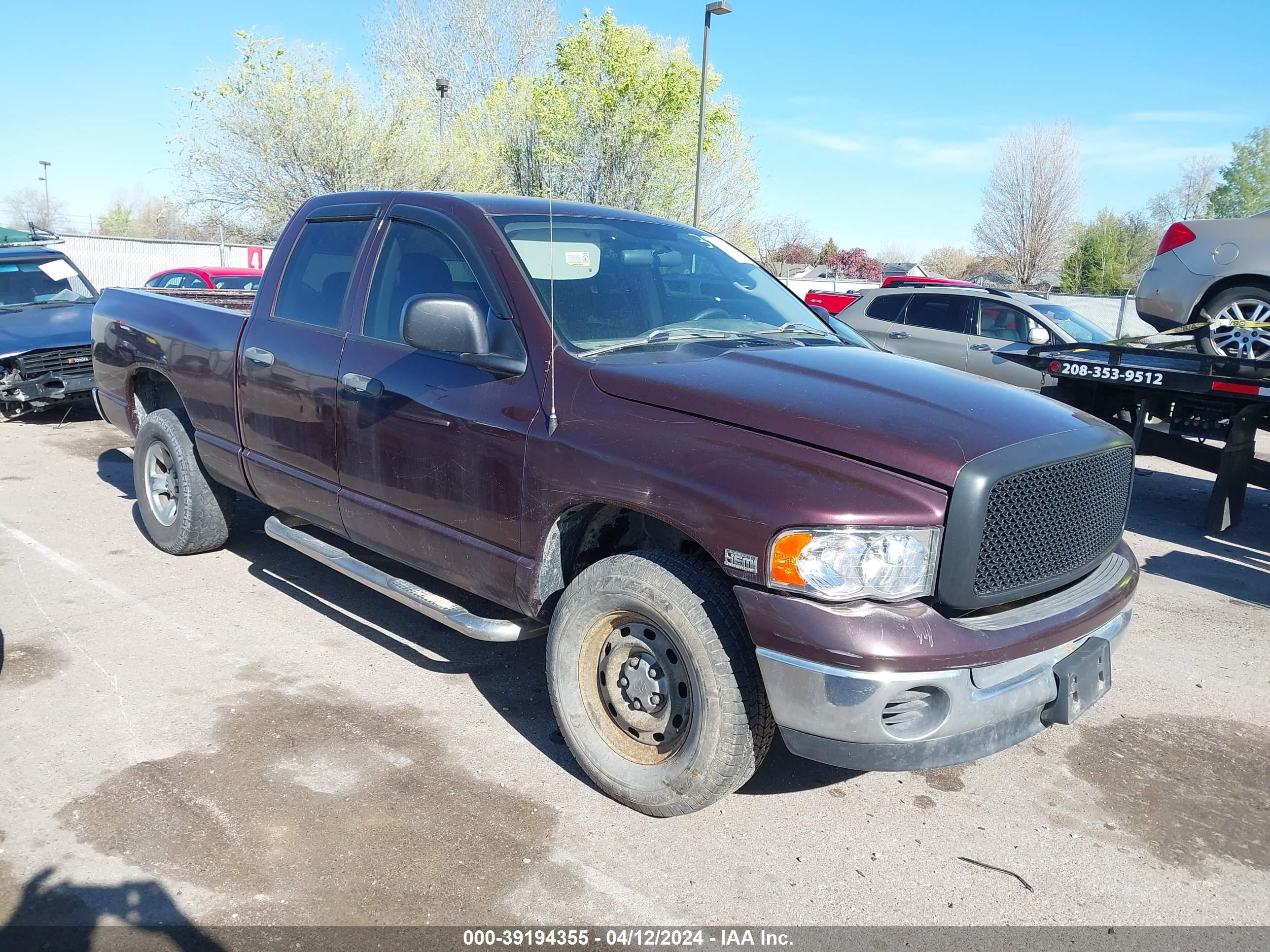 dodge ram 2005 1d7hu18d35s287128