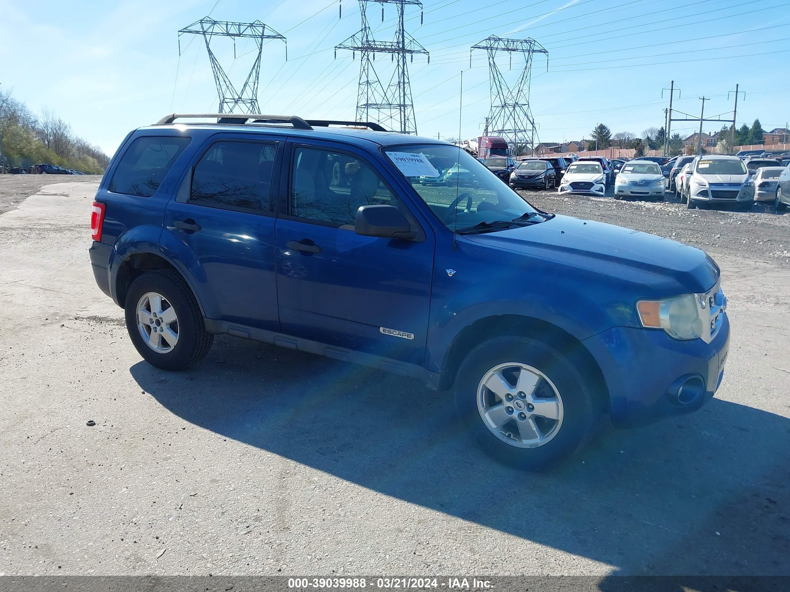 ford escape 2008 1fmcu03108kd30951