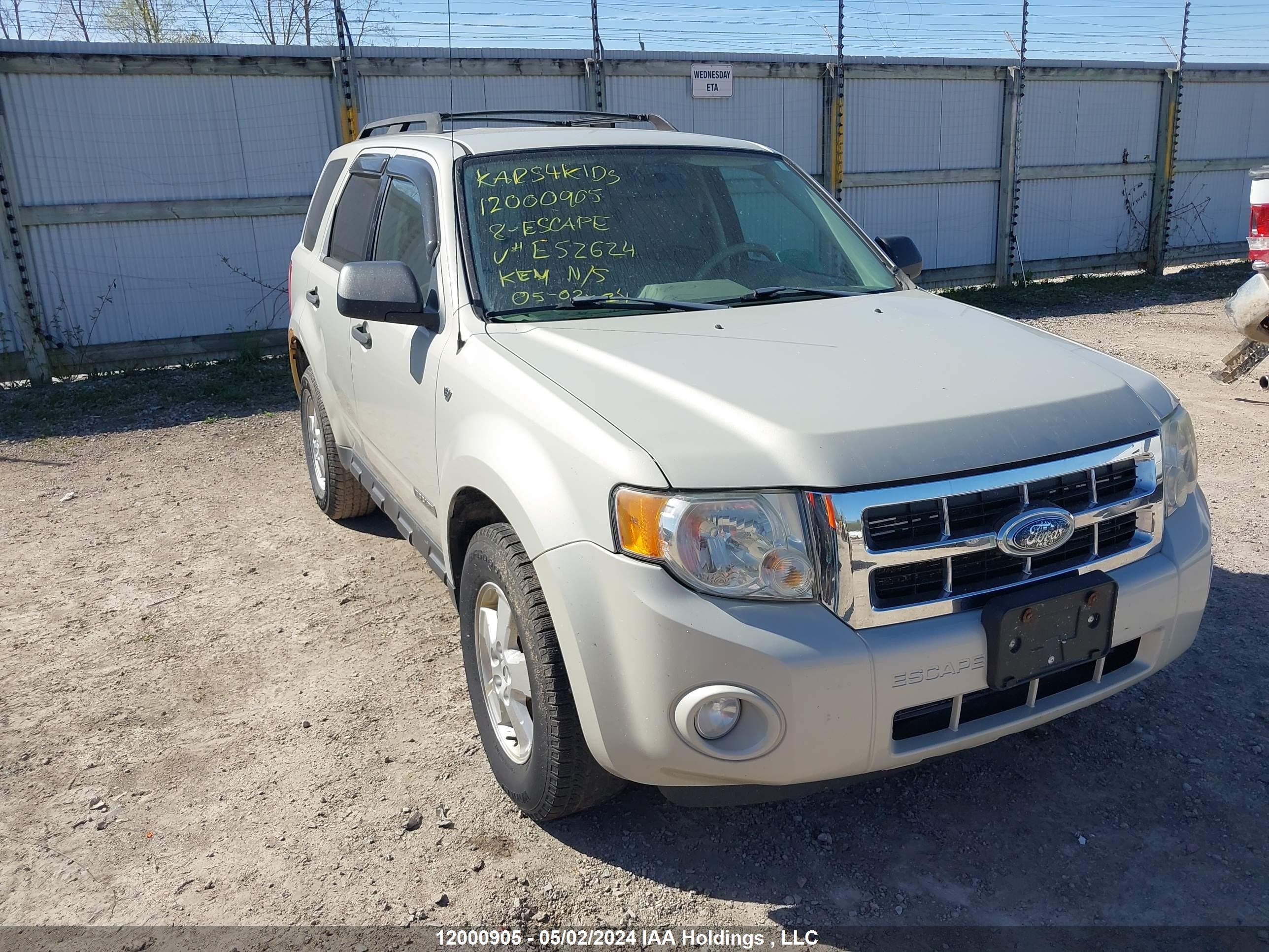 ford escape 2008 1fmcu03138ke52624