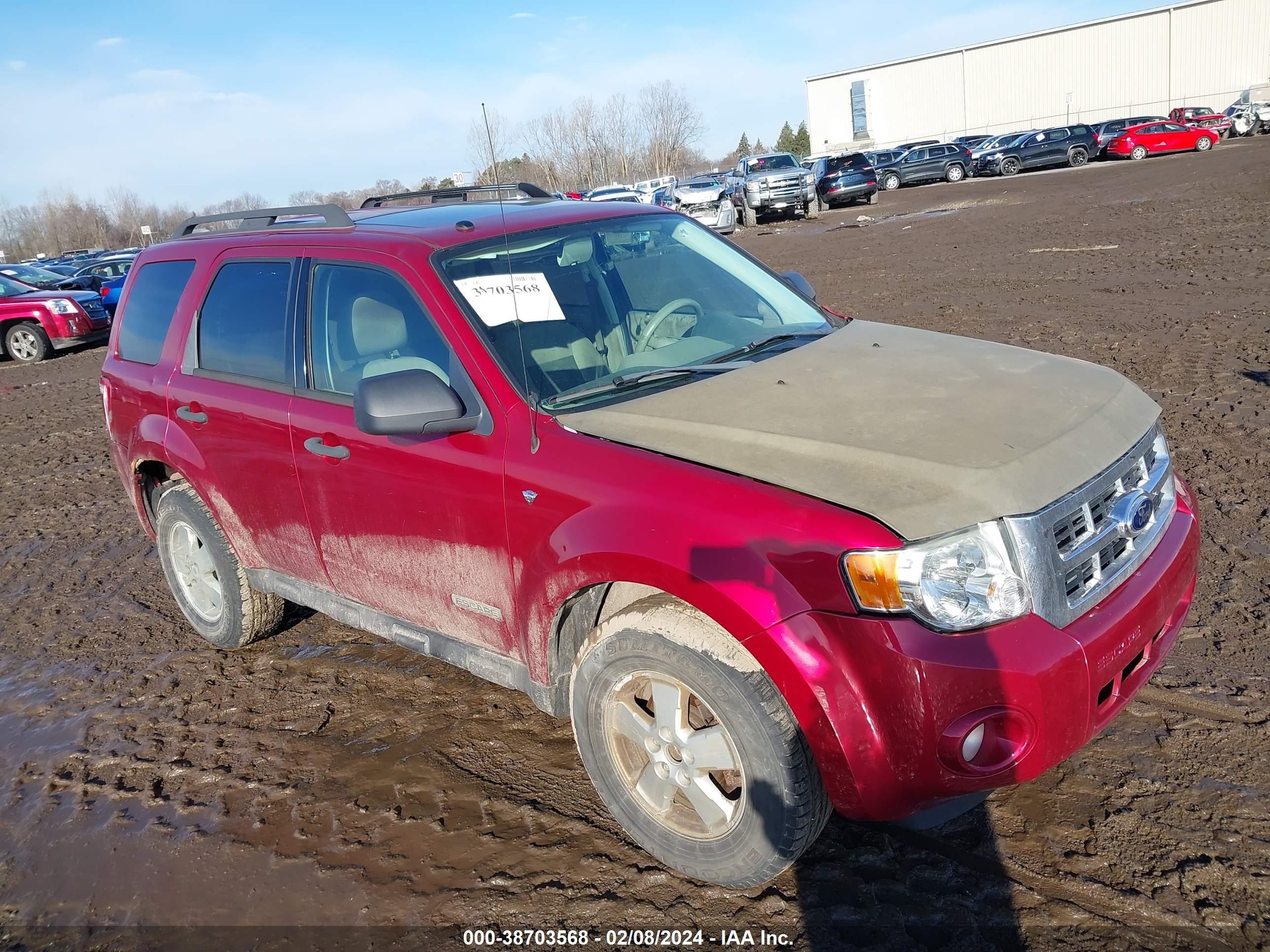 ford escape 2008 1fmcu93178ke63713