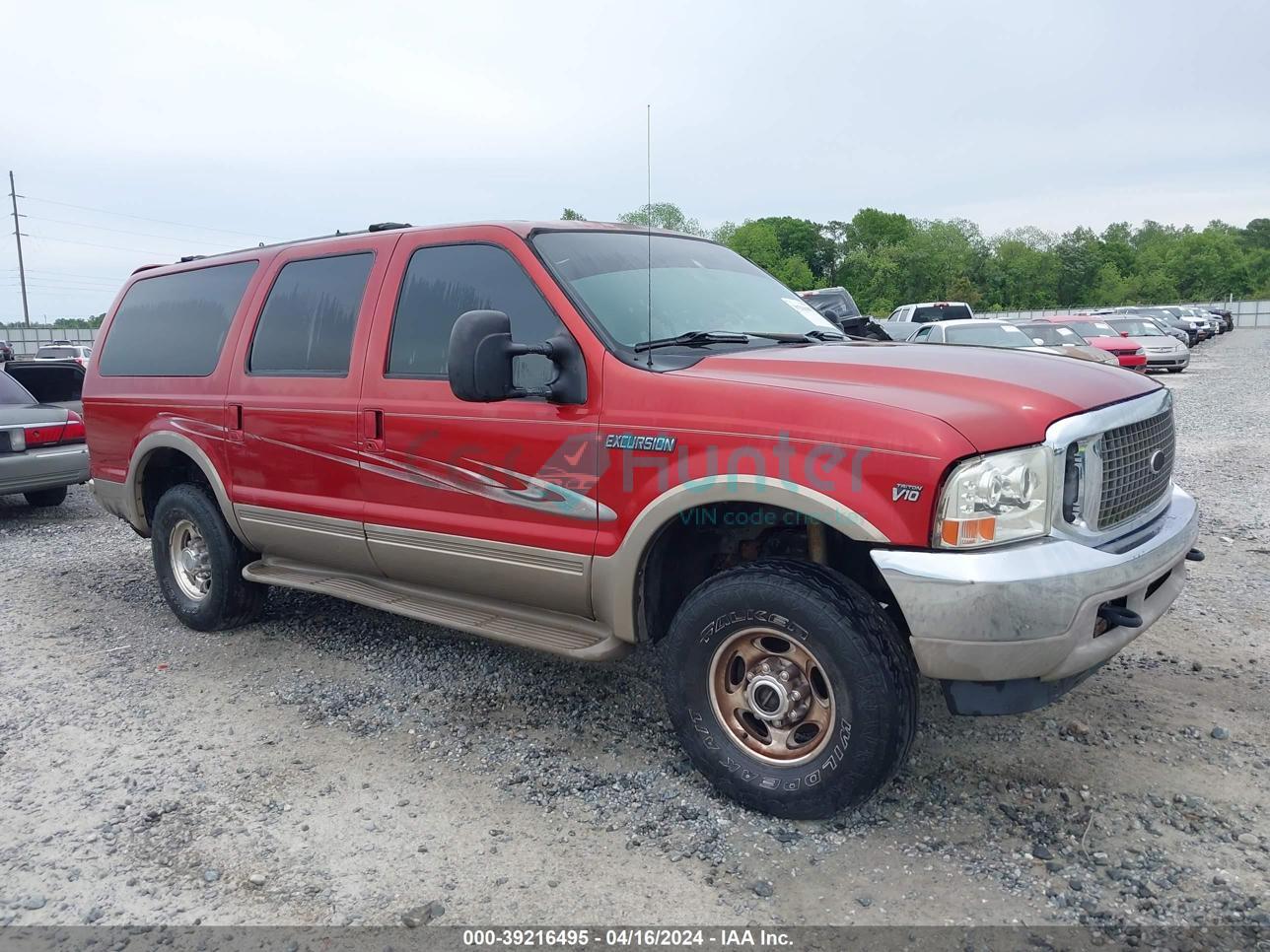 ford excursion 2000 1fmnu43s5yed09326
