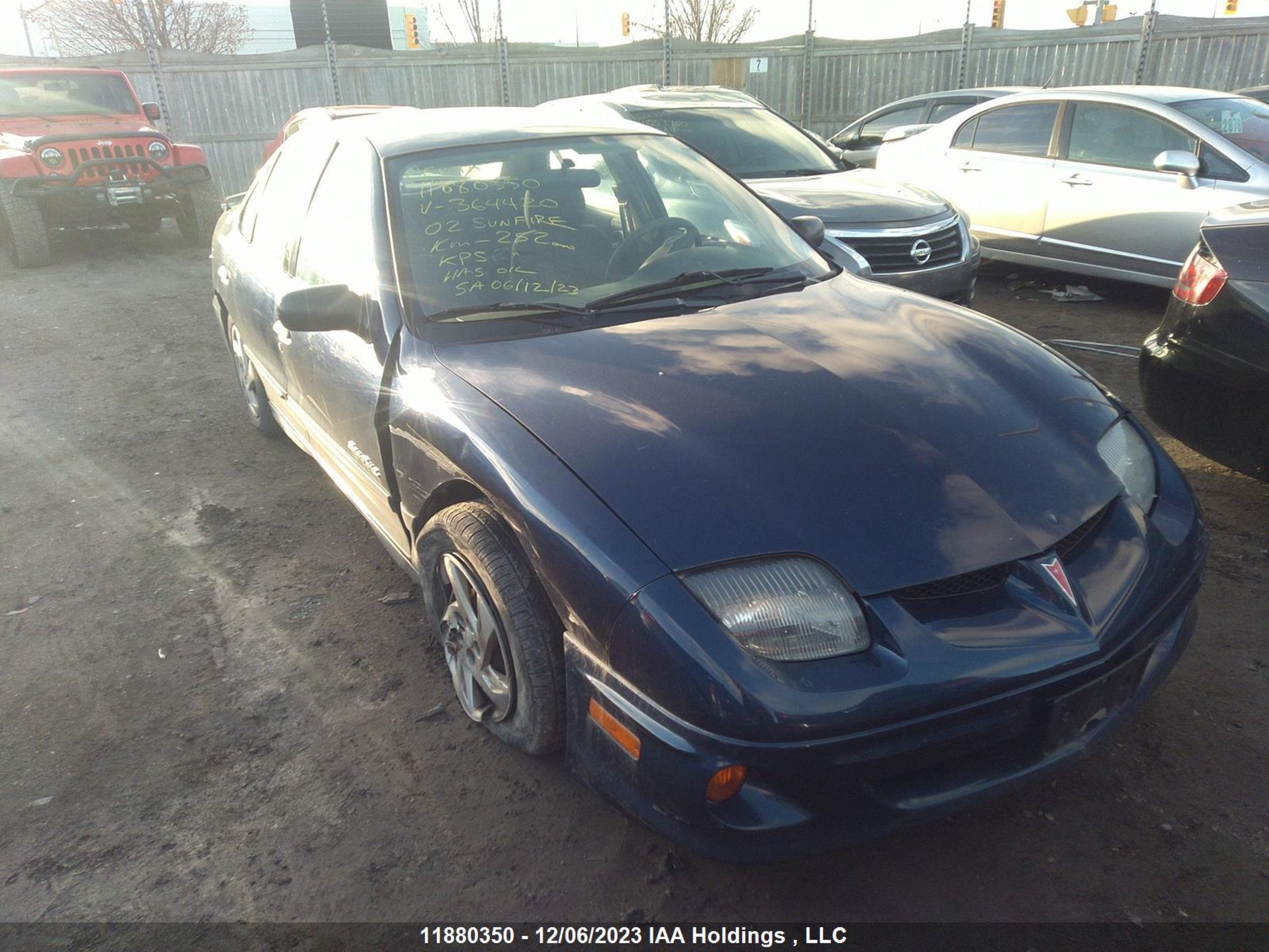 pontiac sunfire 2002 1g2jb524627364420