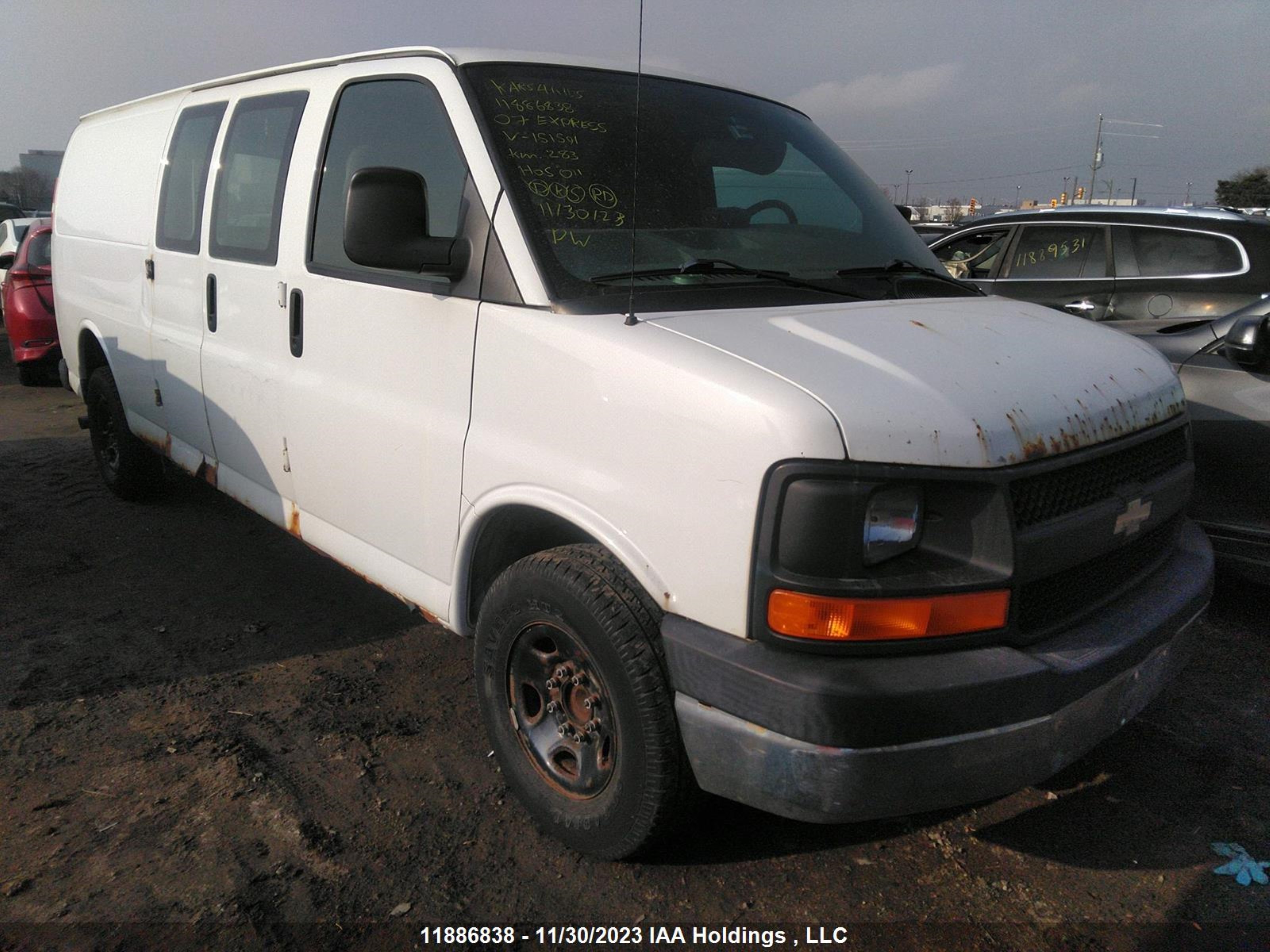 chevrolet express 2007 1gcgg29v071151591