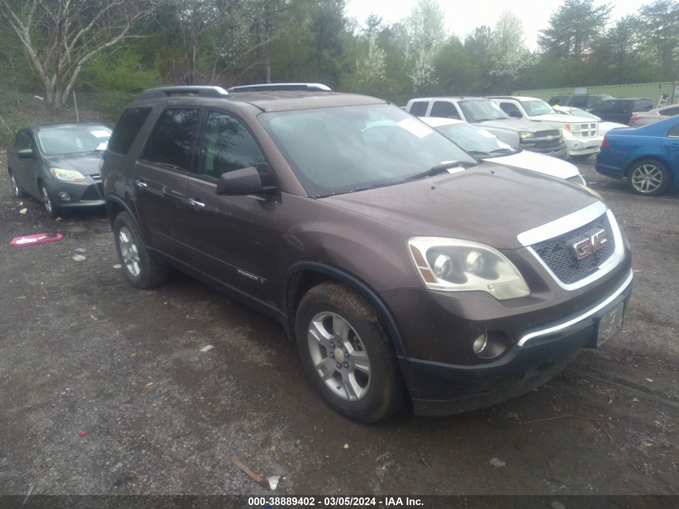 gmc acadia 2008 1gker137x8j266680