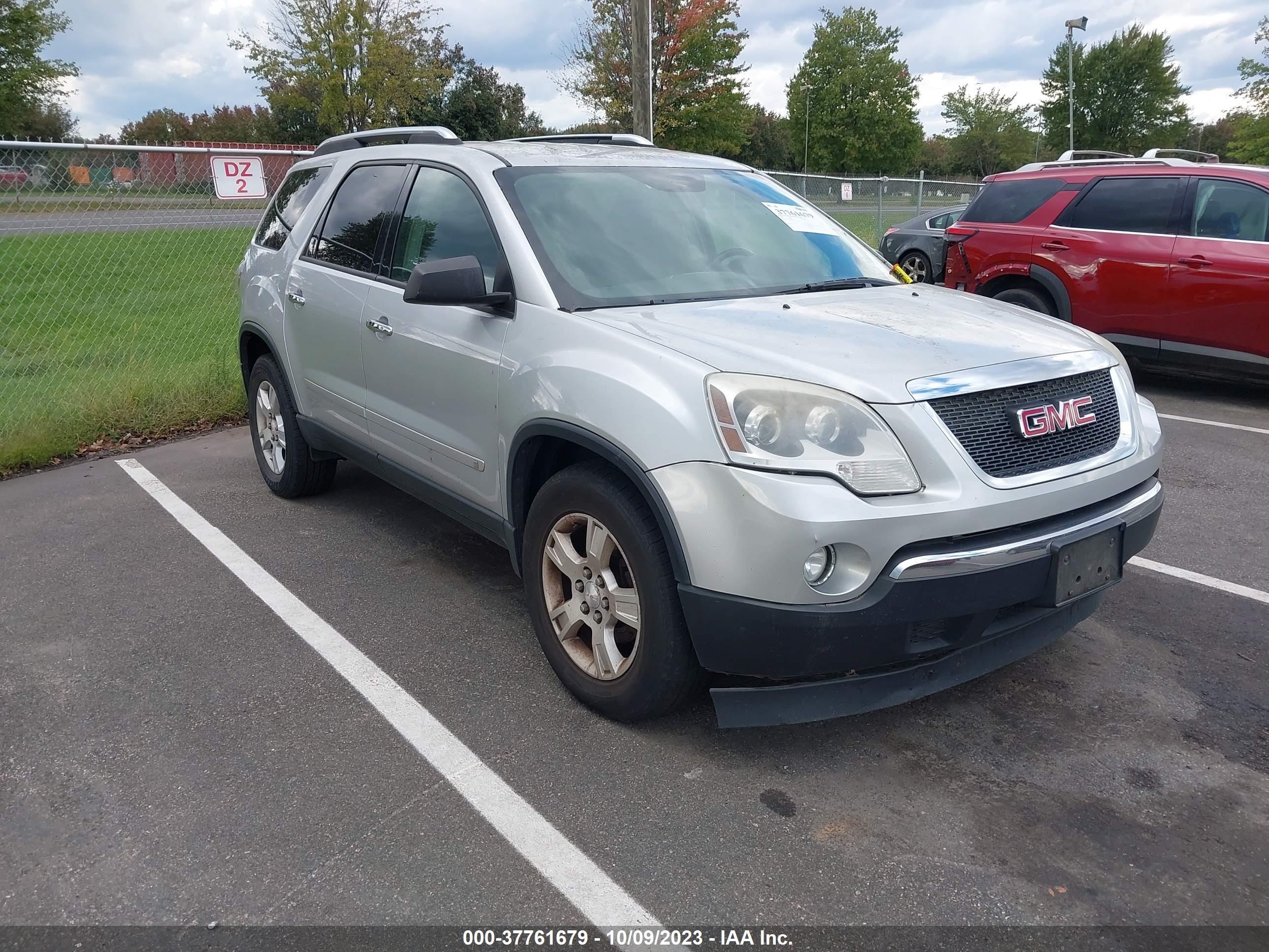 gmc acadia 2009 1gkev13d49j107012