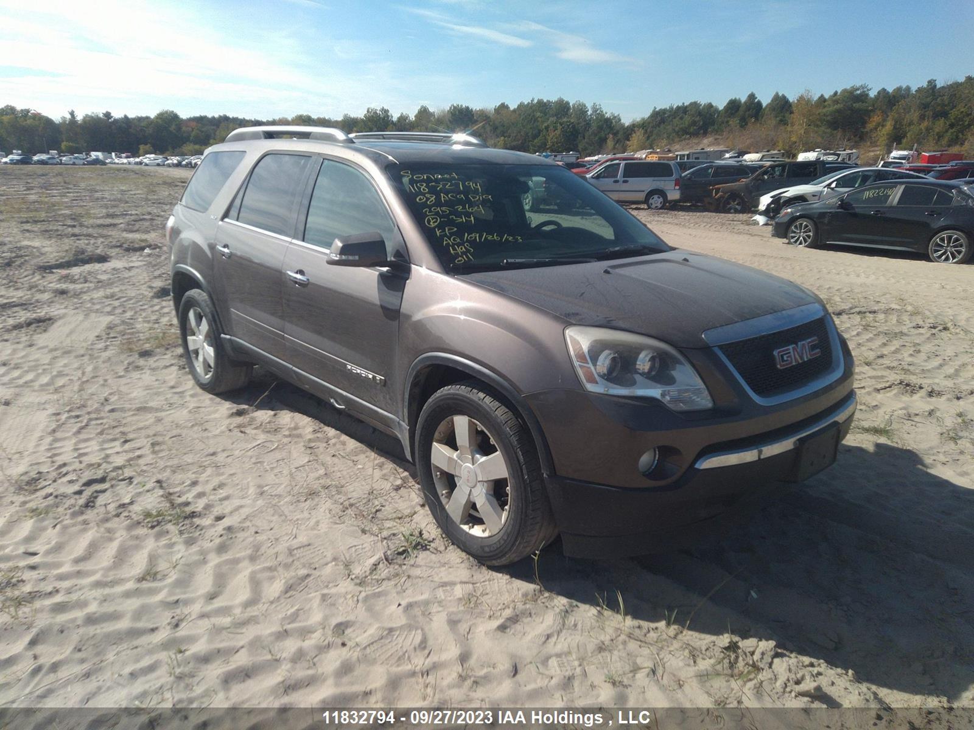 gmc acadia 2008 1gkev23778j295264