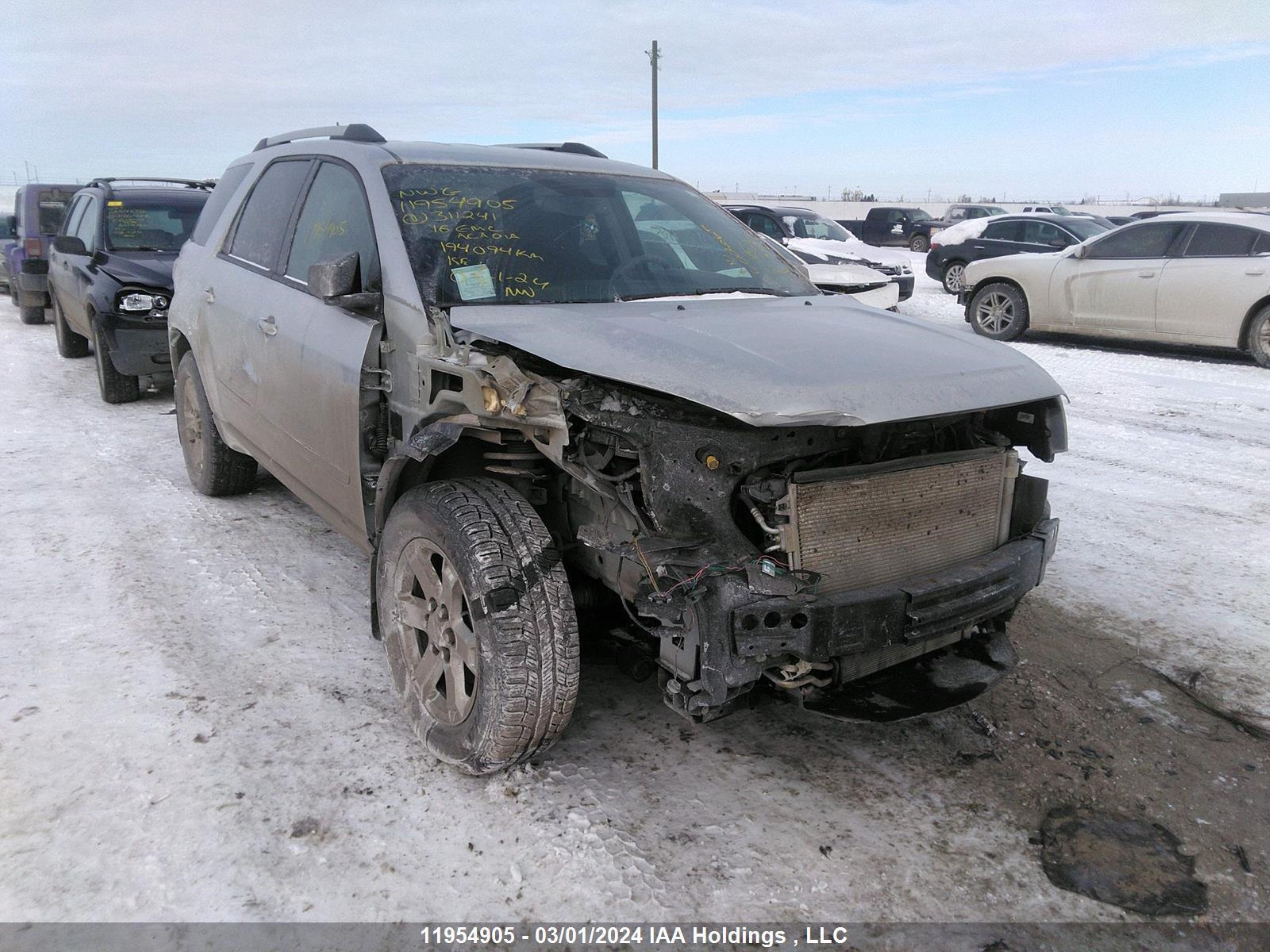 gmc acadia 2016 1gkkvpkd3gj311241