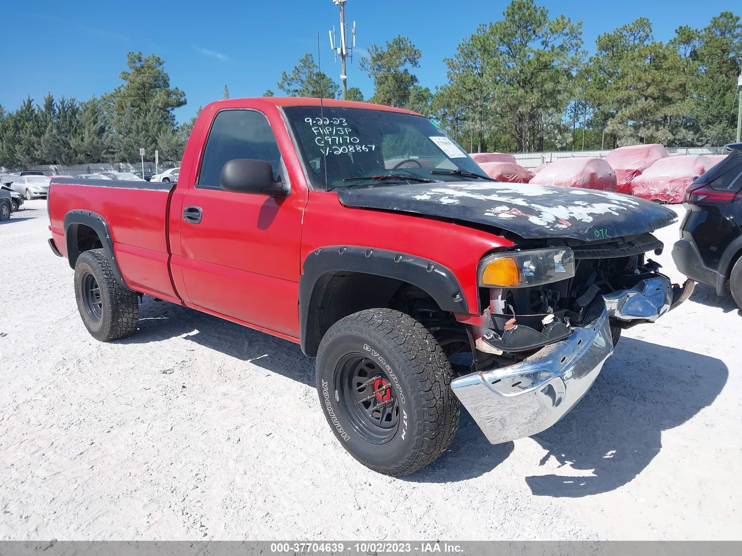 gmc sierra 2001 1gtec14v91z208867