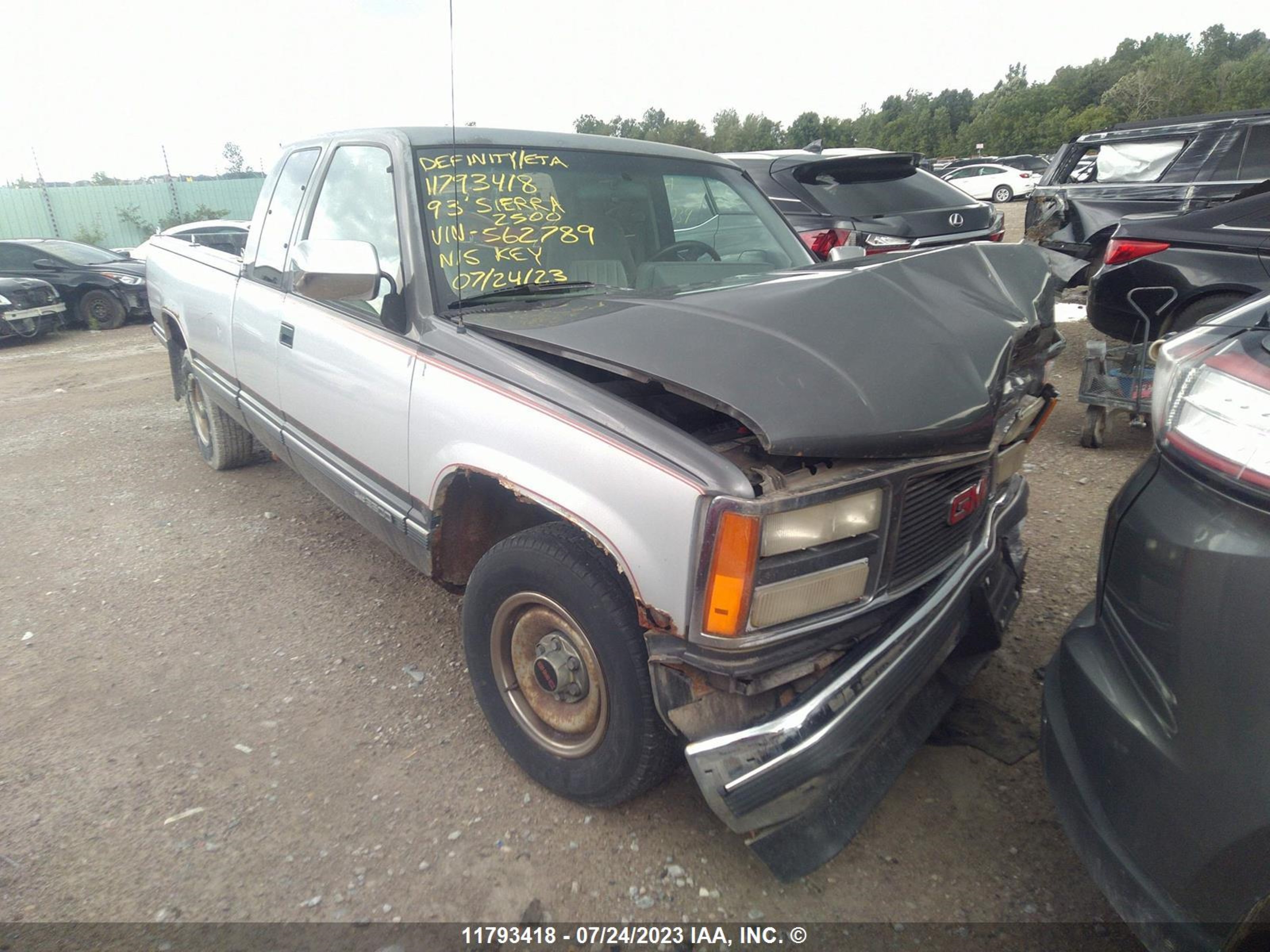 gmc sierra 1993 1gtfc29k8pe562789