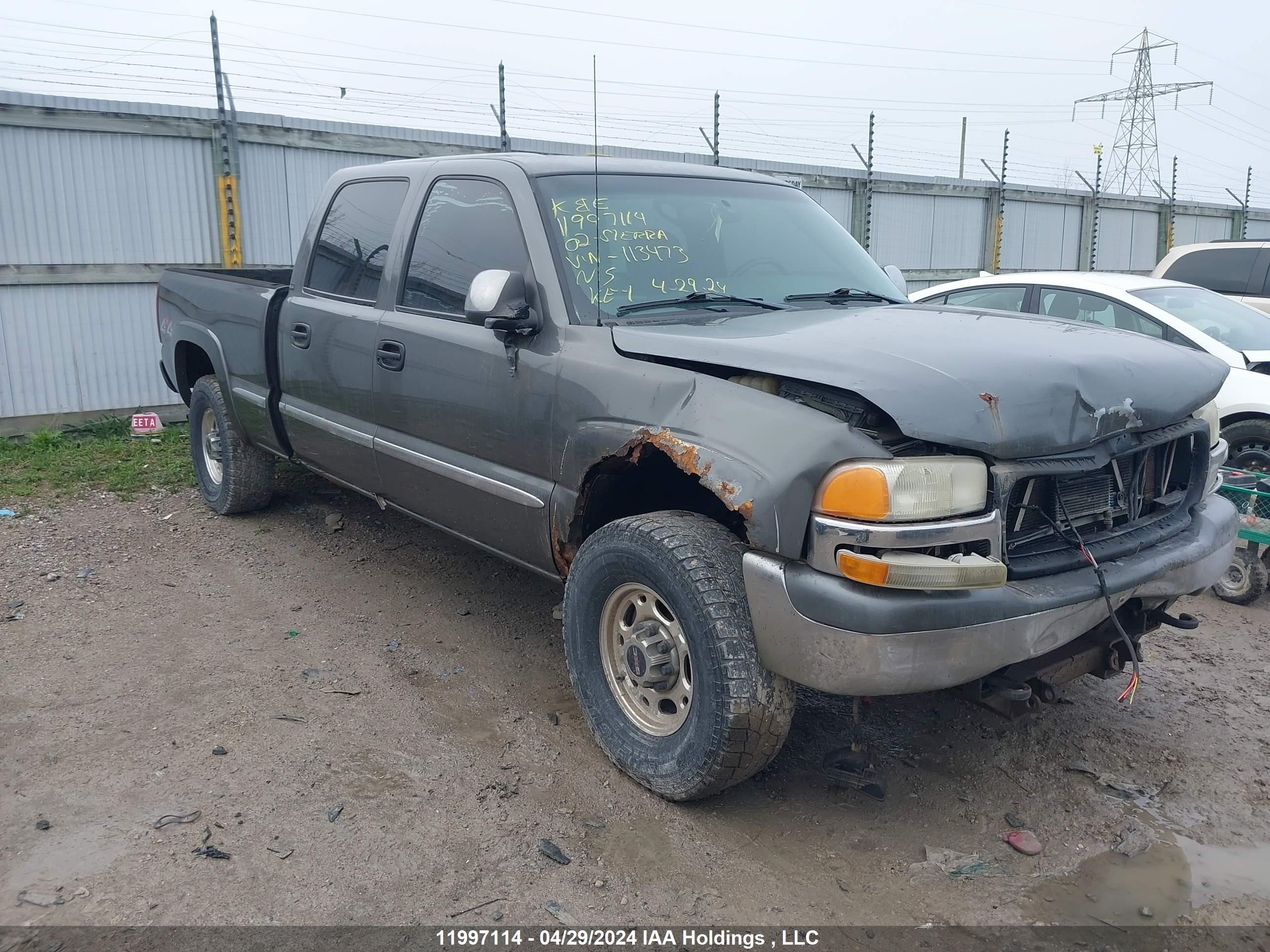 gmc sierra 2002 1gtgk13u72f113473