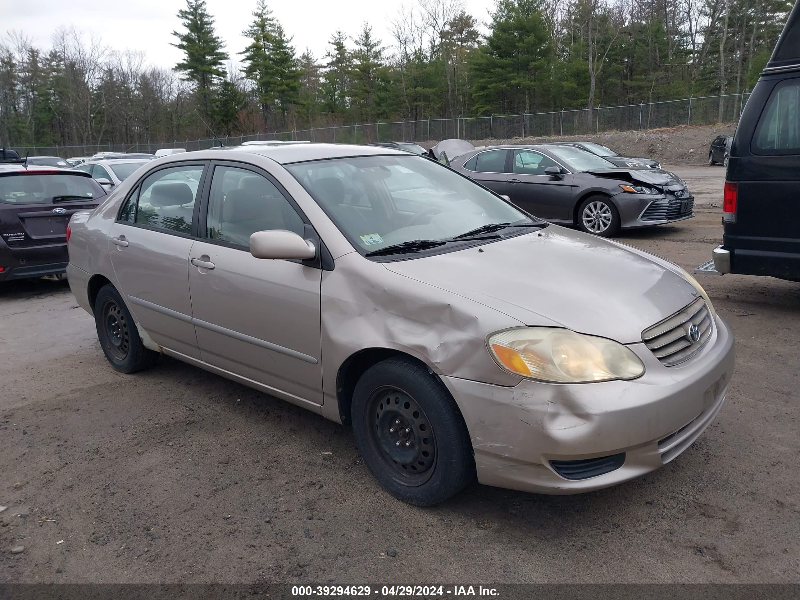 toyota corolla 2003 1nxbr32e93z190124