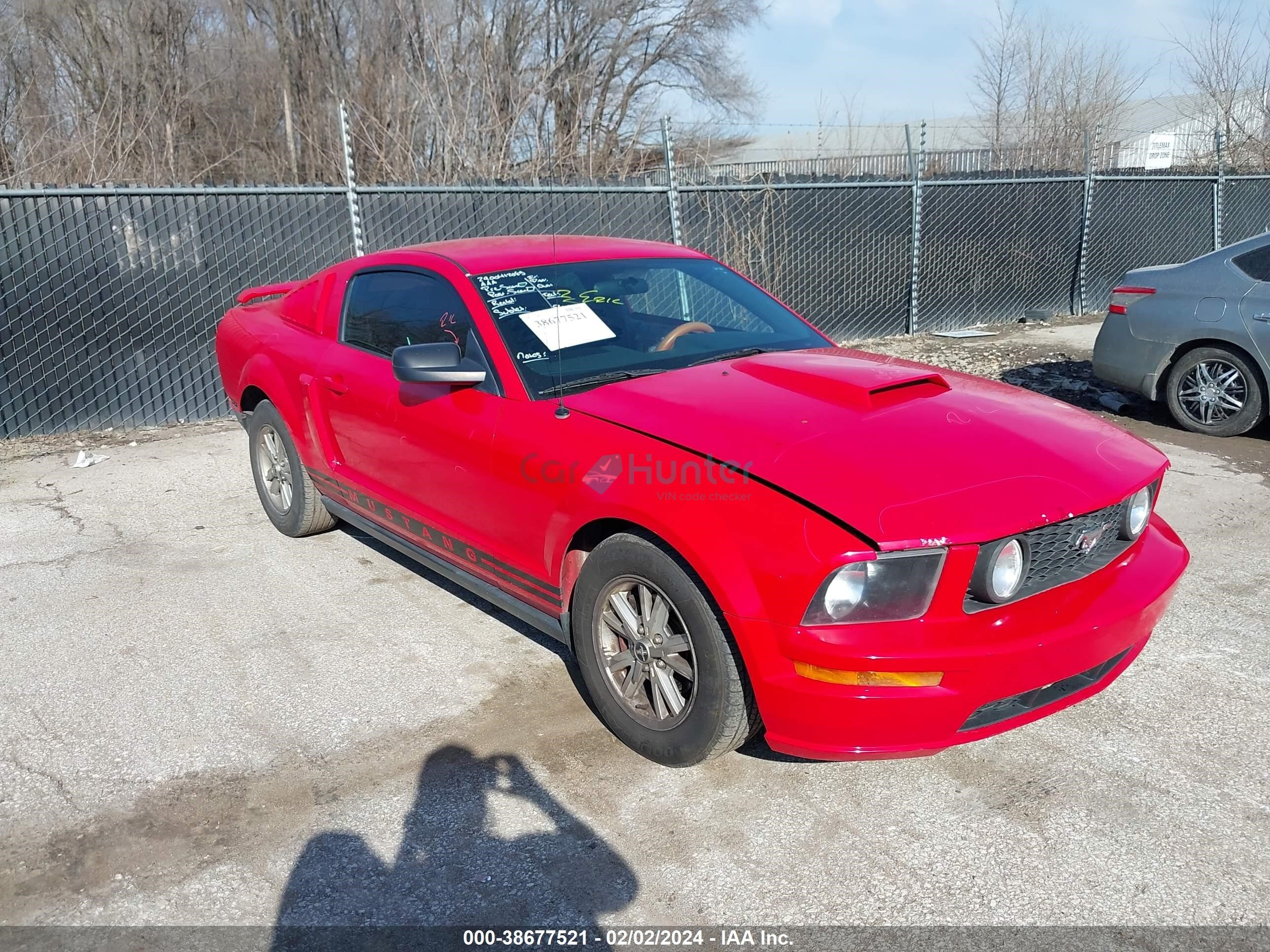 ford mustang 2007 1zvft80n675364395