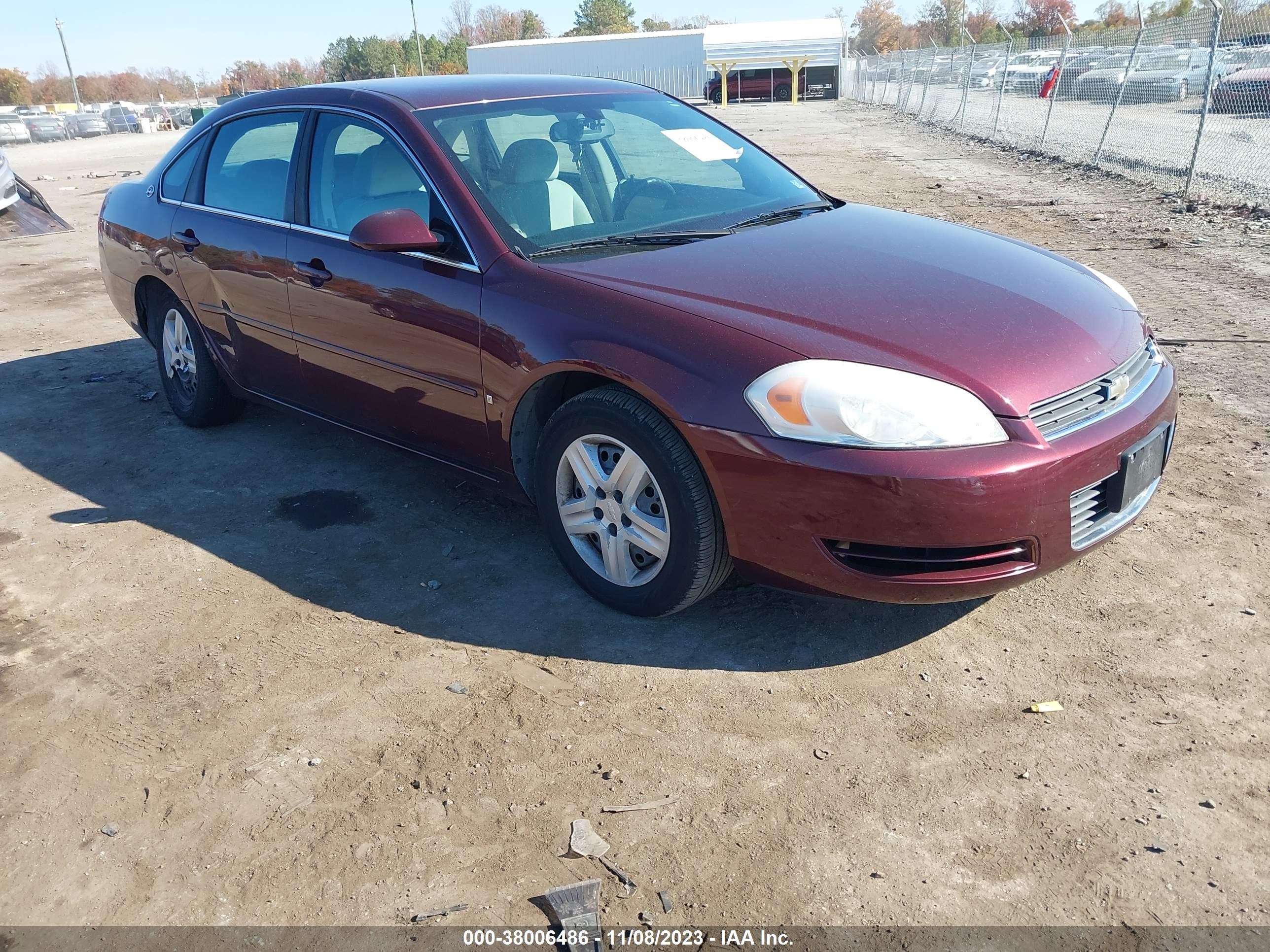 chevrolet impala 2007 2g1wb58k979180417