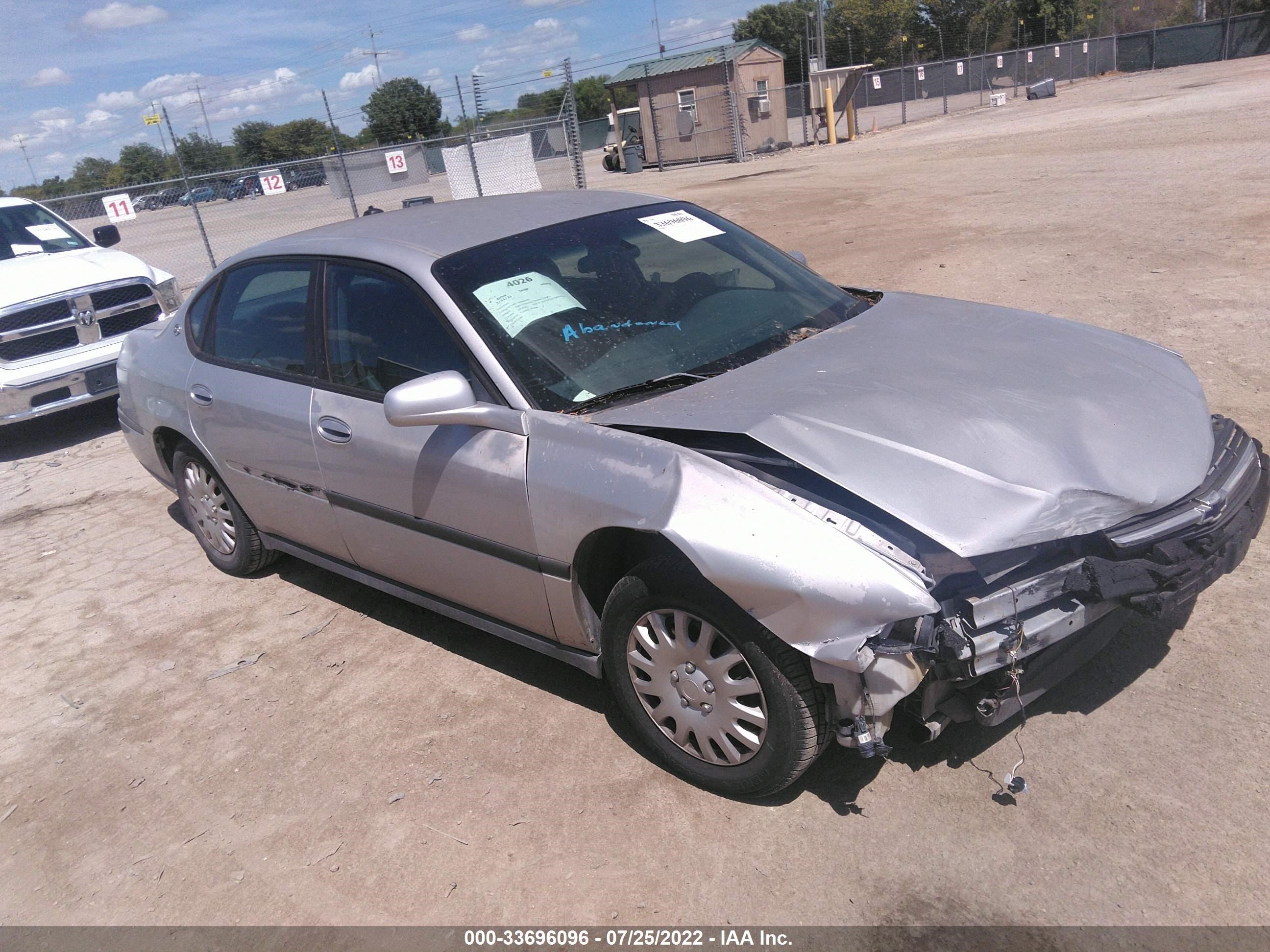 chevrolet impala 2003 2g1wf52e339415511