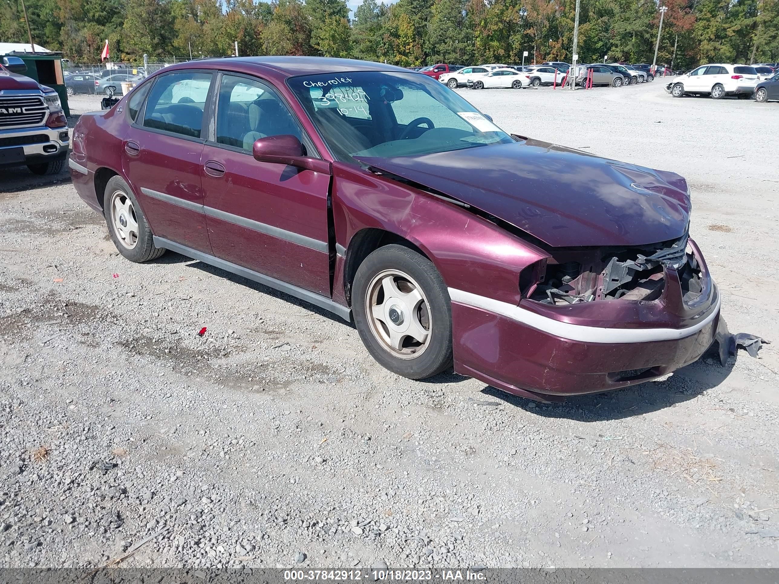 chevrolet impala 2003 2g1wf55ex39282368