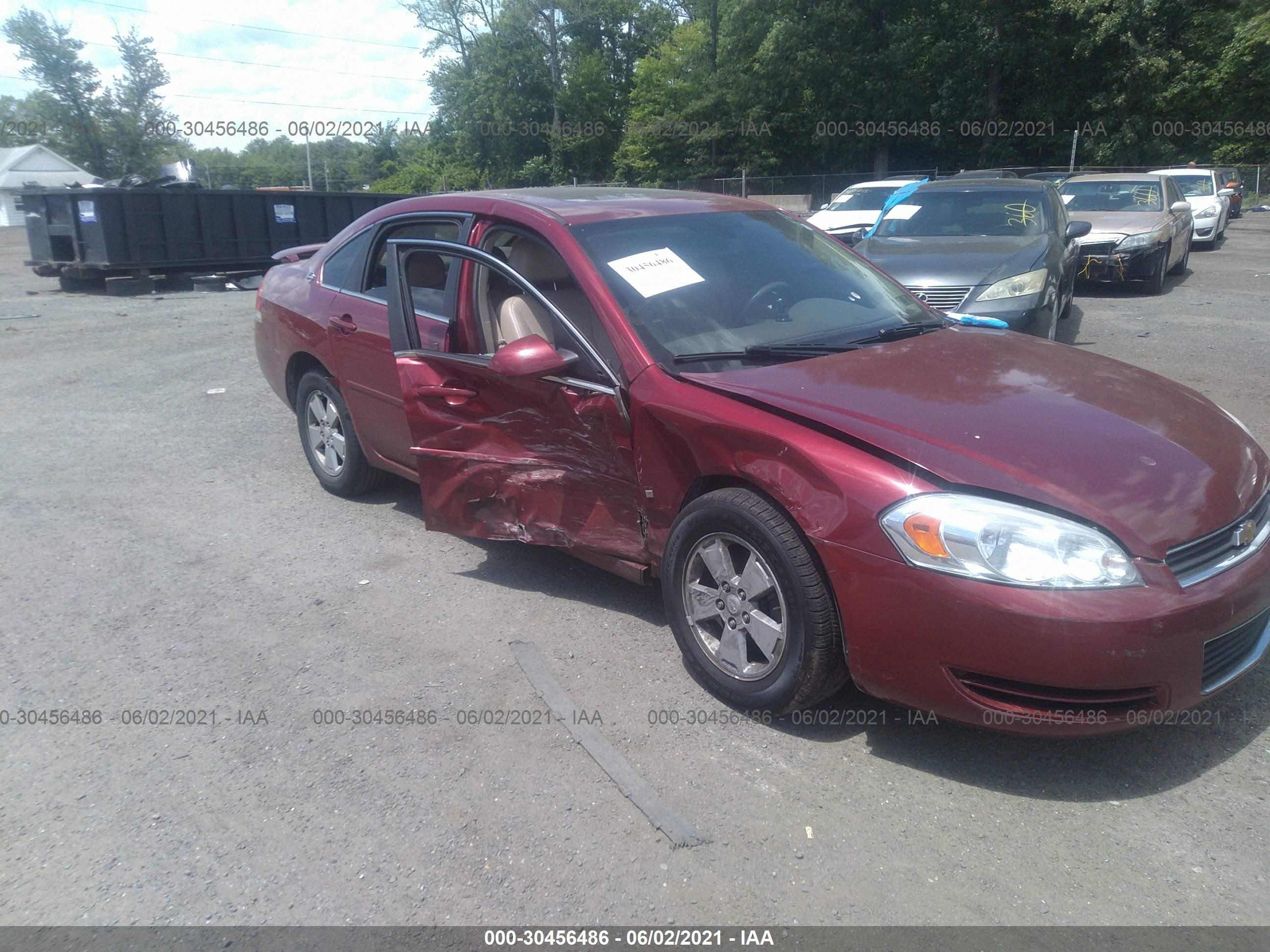 chevrolet impala 2008 2g1wt58n781309567