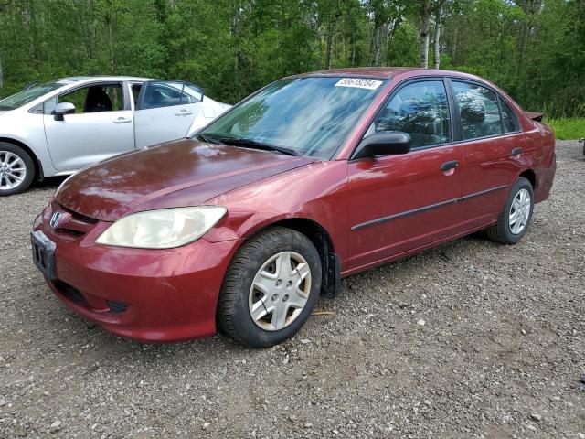 honda civic dx v 2005 2hges16395h043327