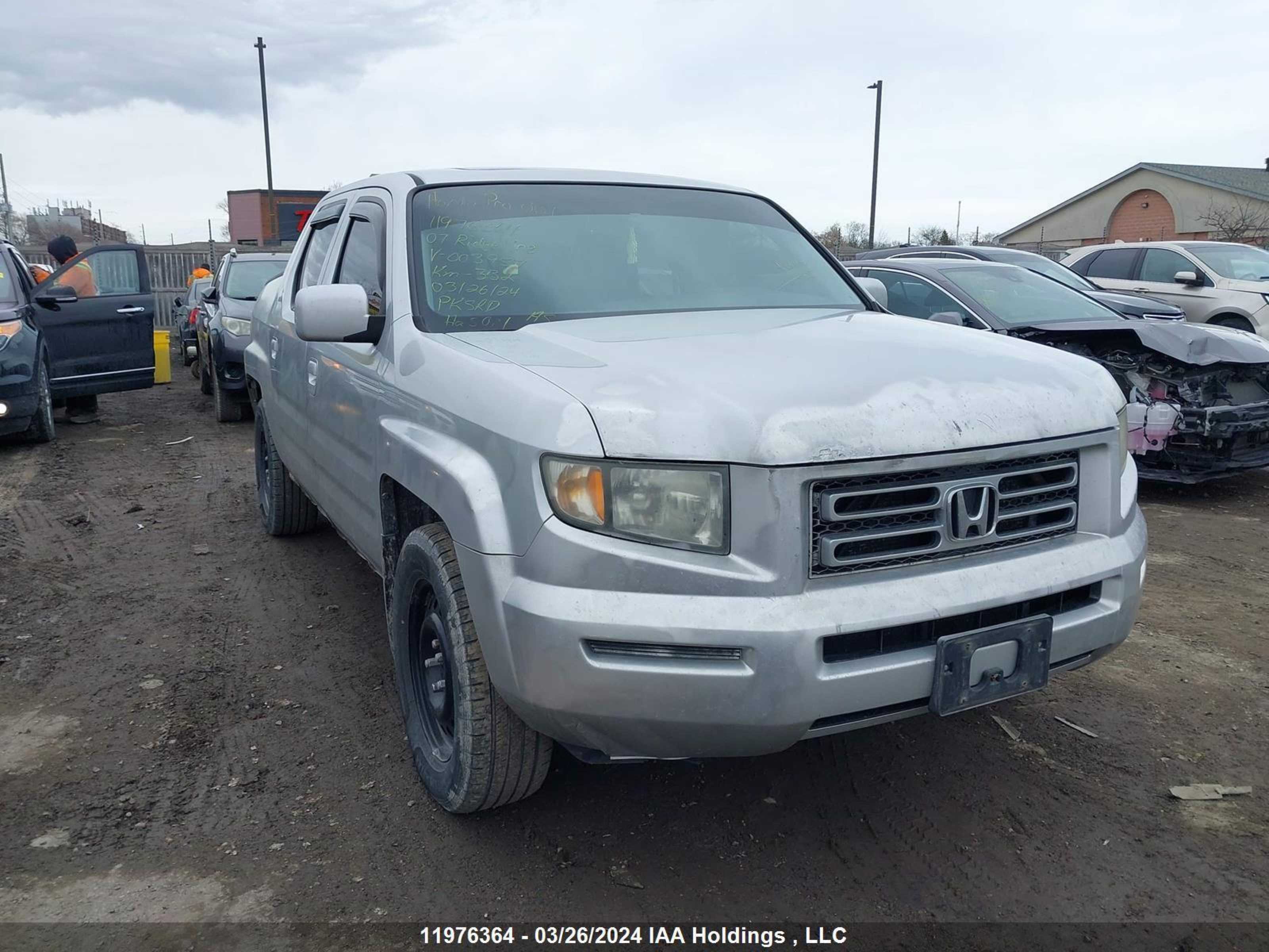 honda ridgeline 2007 2hjyk16527h003957