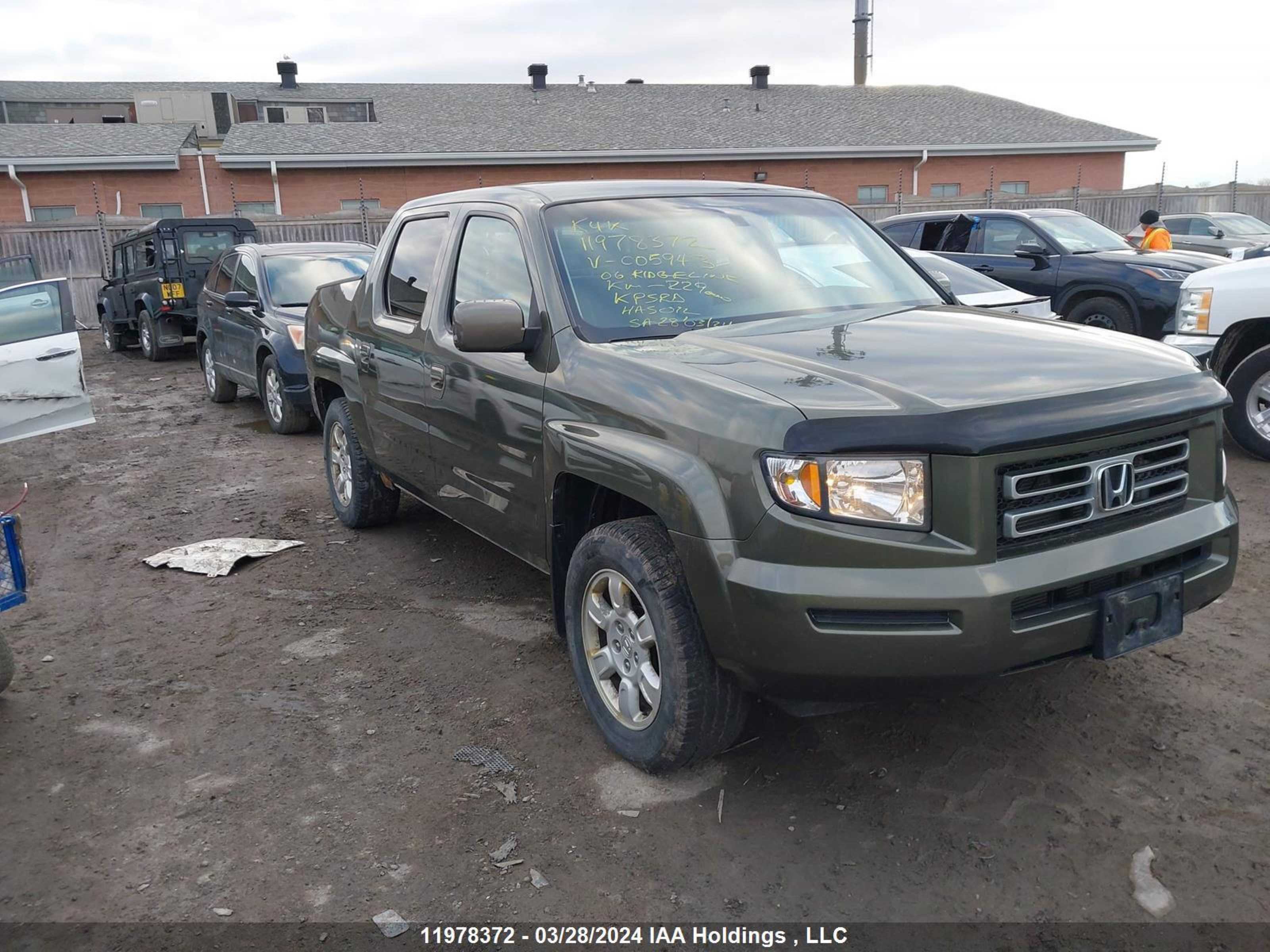 honda ridgeline 2006 2hjyk16536h005943