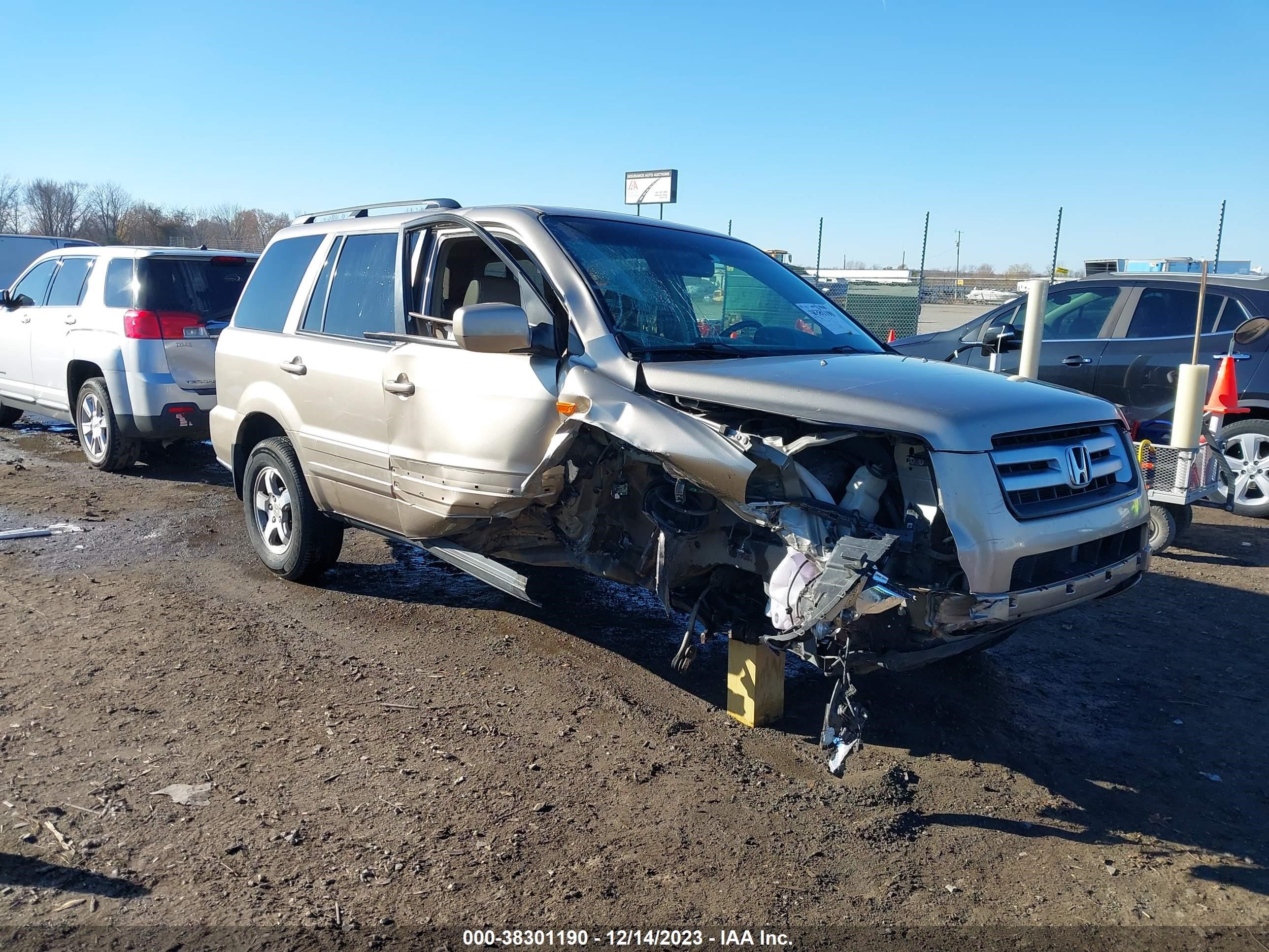 honda pilot 2007 2hkyf18537h536574