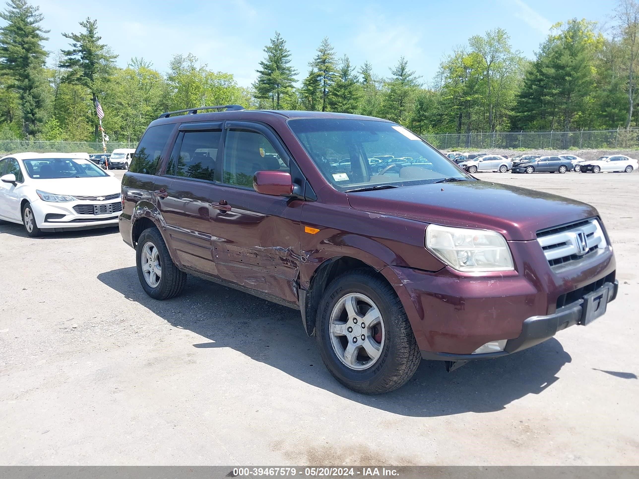 honda pilot 2007 2hkyf18587h540443