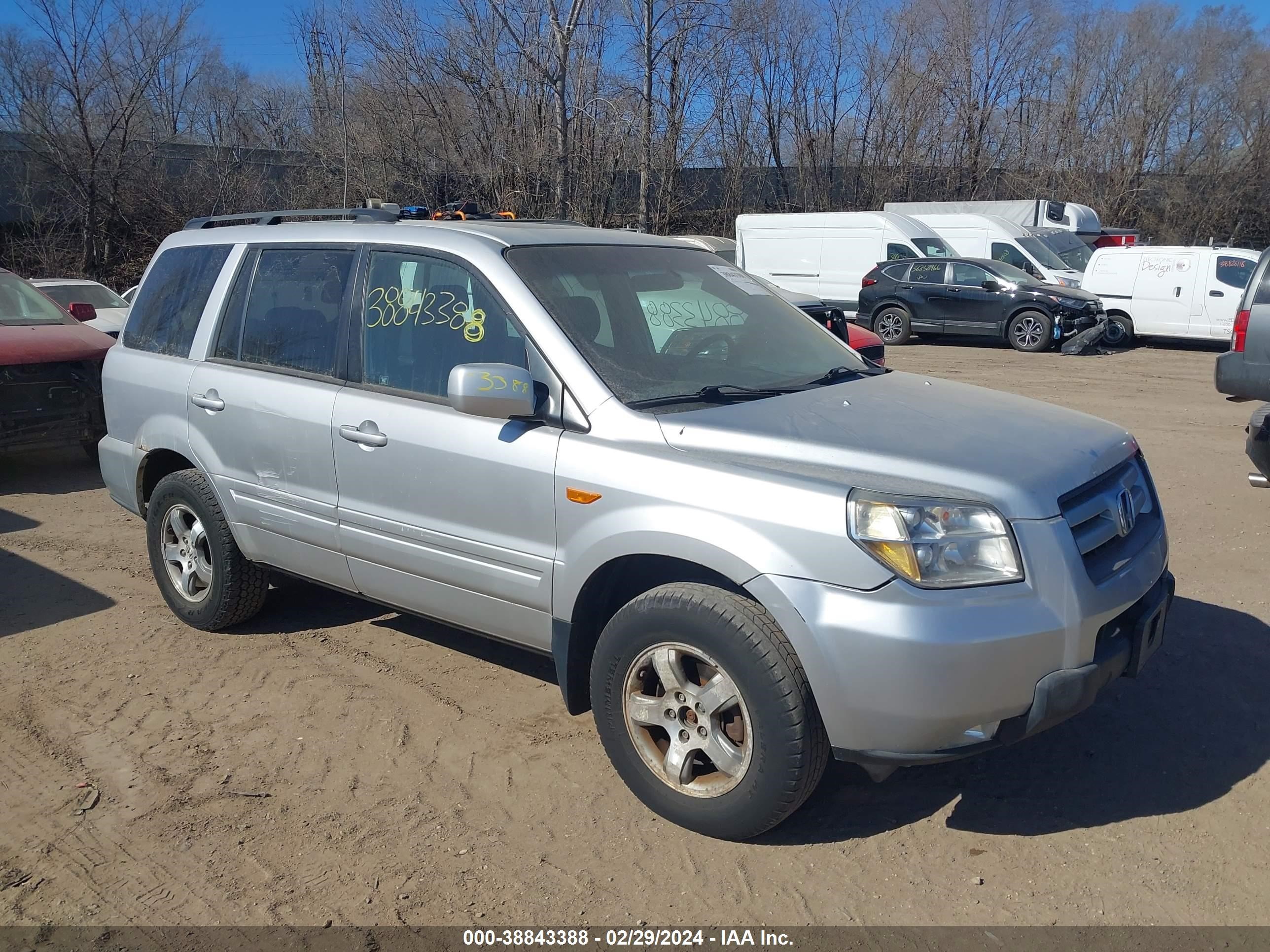 honda pilot 2007 2hkyf18667h540353