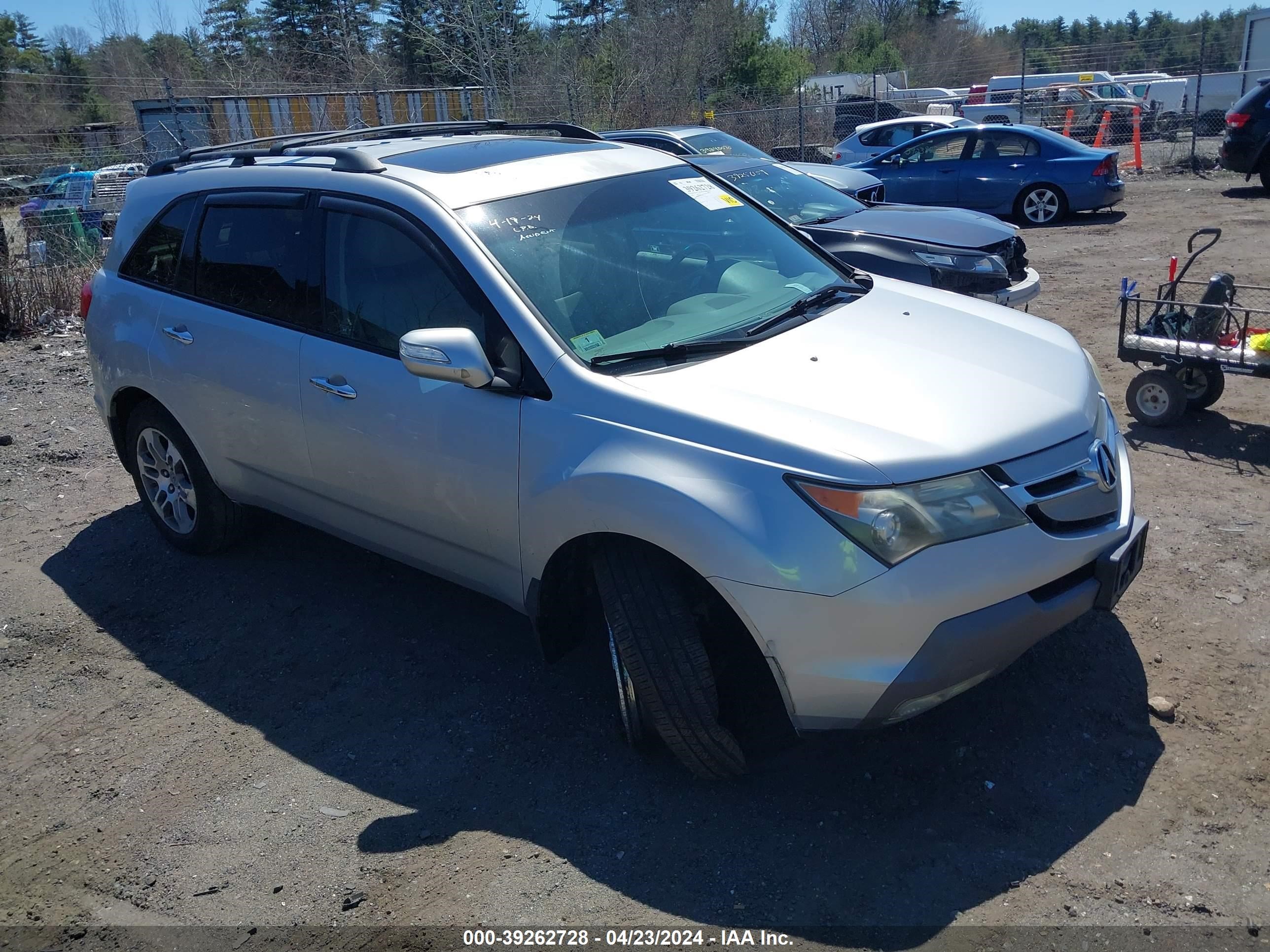 acura mdx 2008 2hnyd282x8h509393