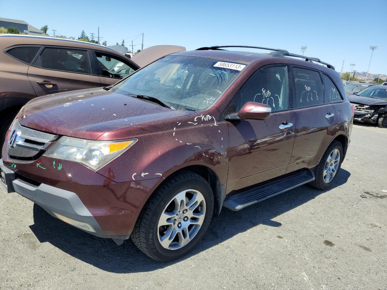 acura mdx 2007 2hnyd28457h511651