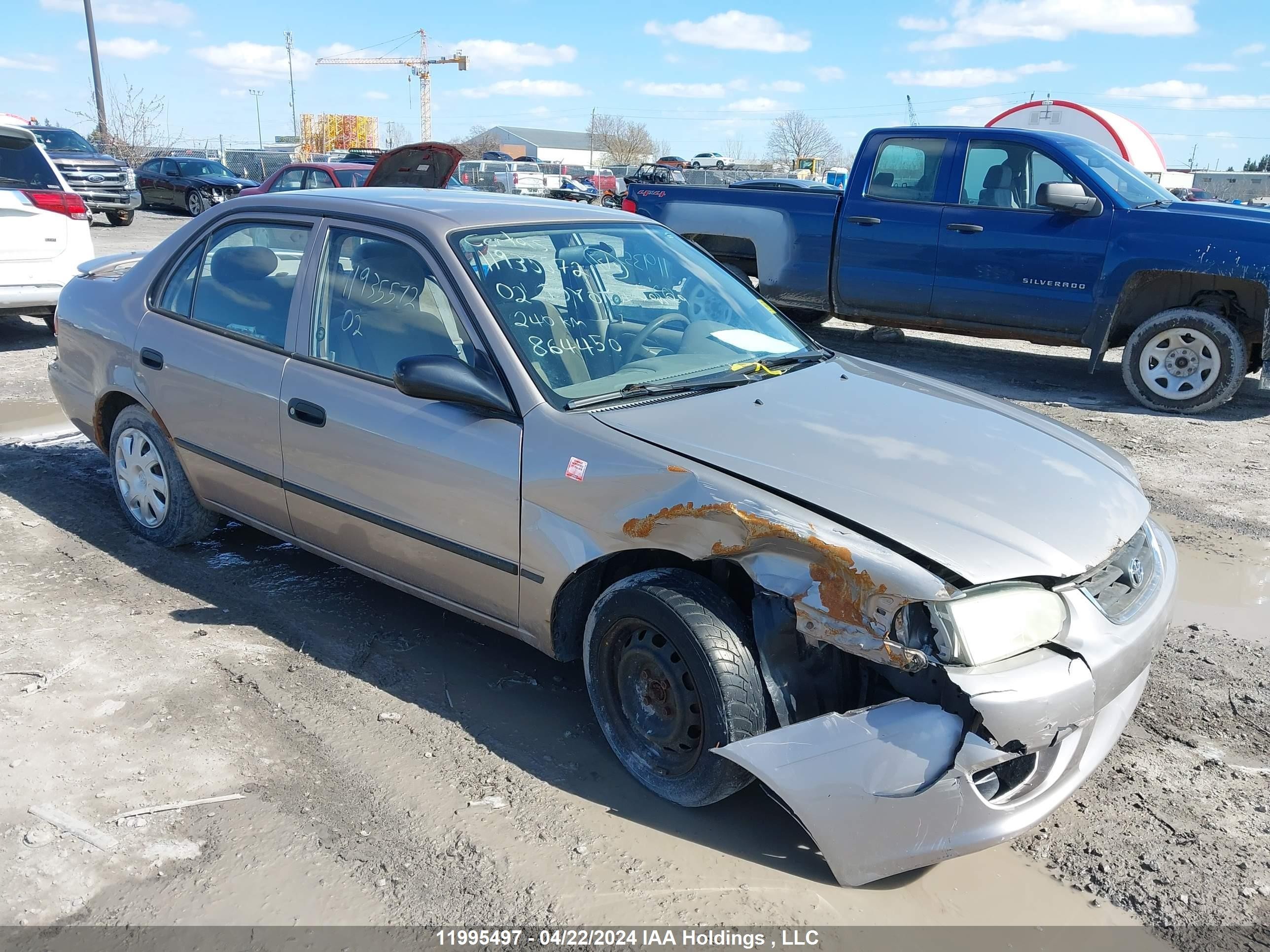 toyota corolla 2002 2t1br12e12c864450