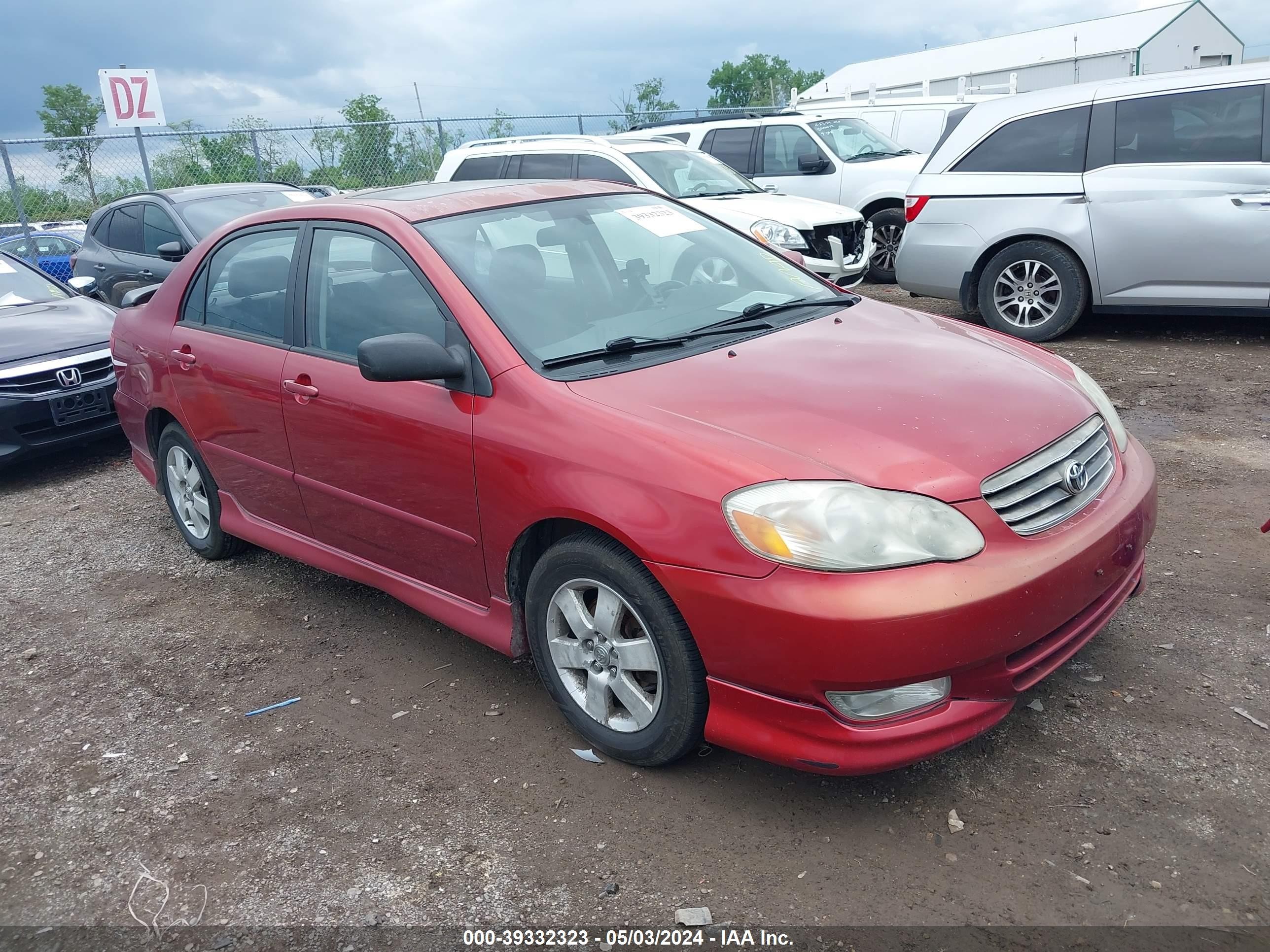 toyota corolla 2003 2t1br32e23c133135