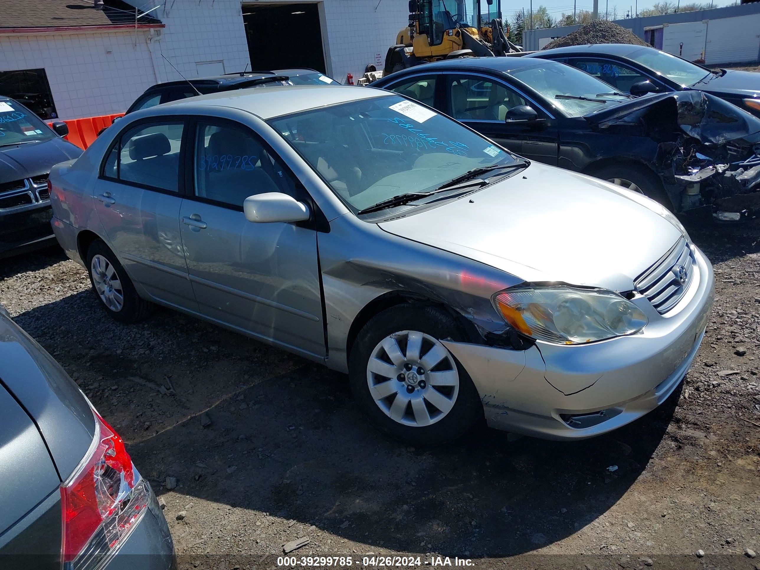 toyota corolla 2003 2t1br32e53c051190