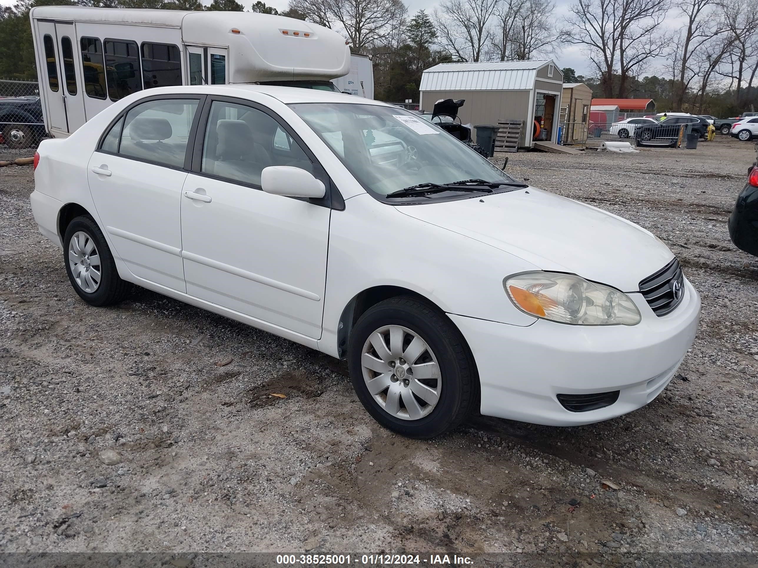 toyota corolla 2003 2t1br32e63c040361