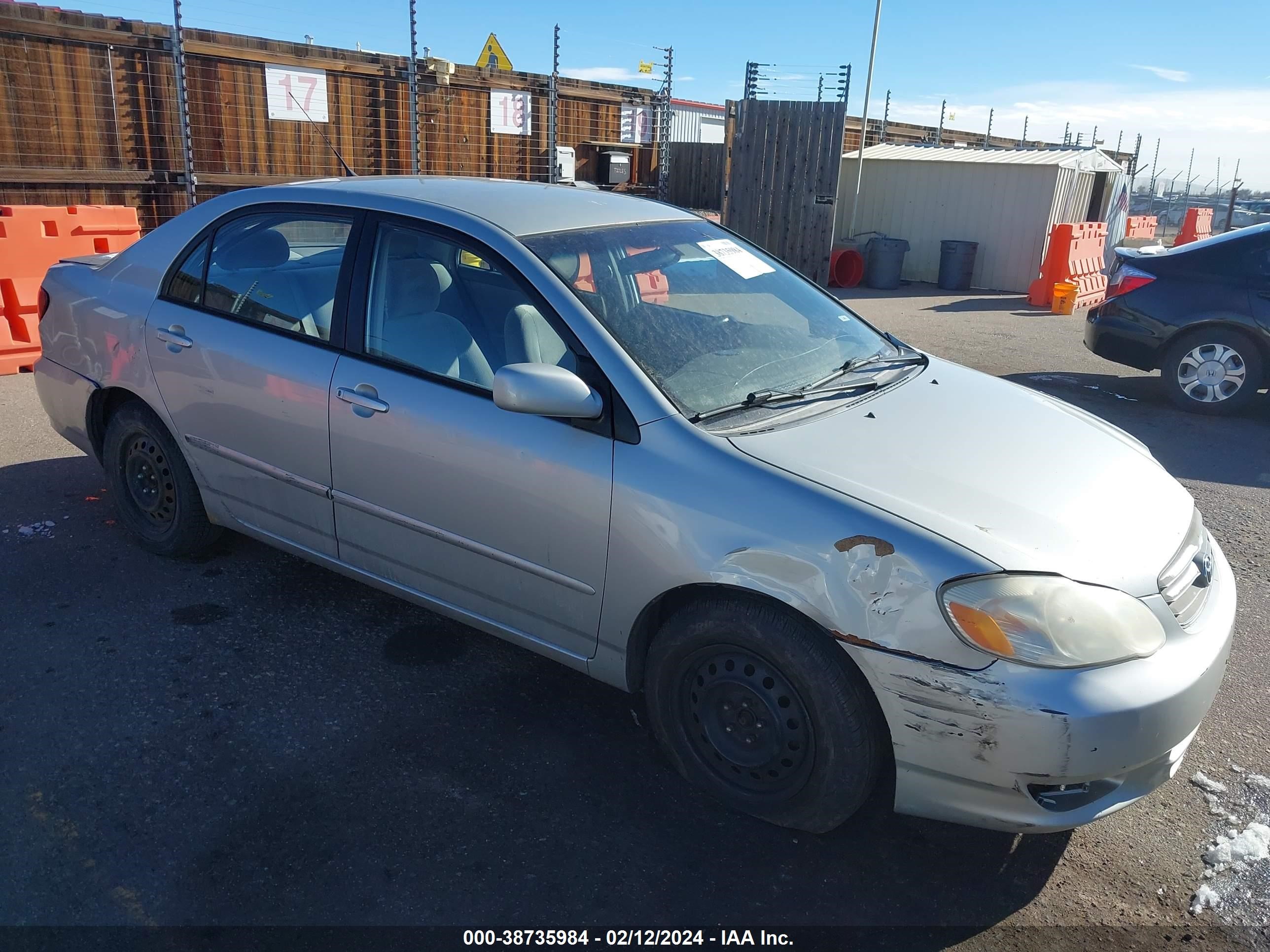 toyota corolla 2003 2t1br32e73c156443