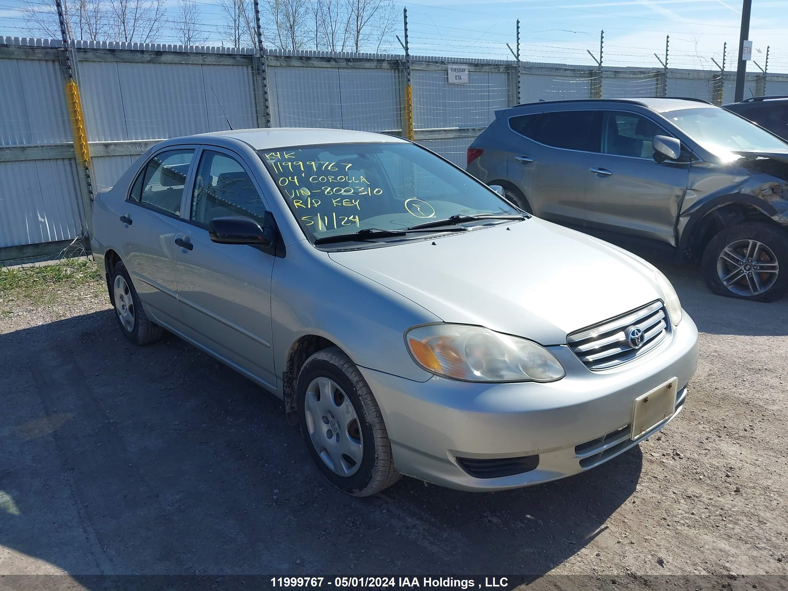 toyota corolla 2004 2t1br32e84c800310