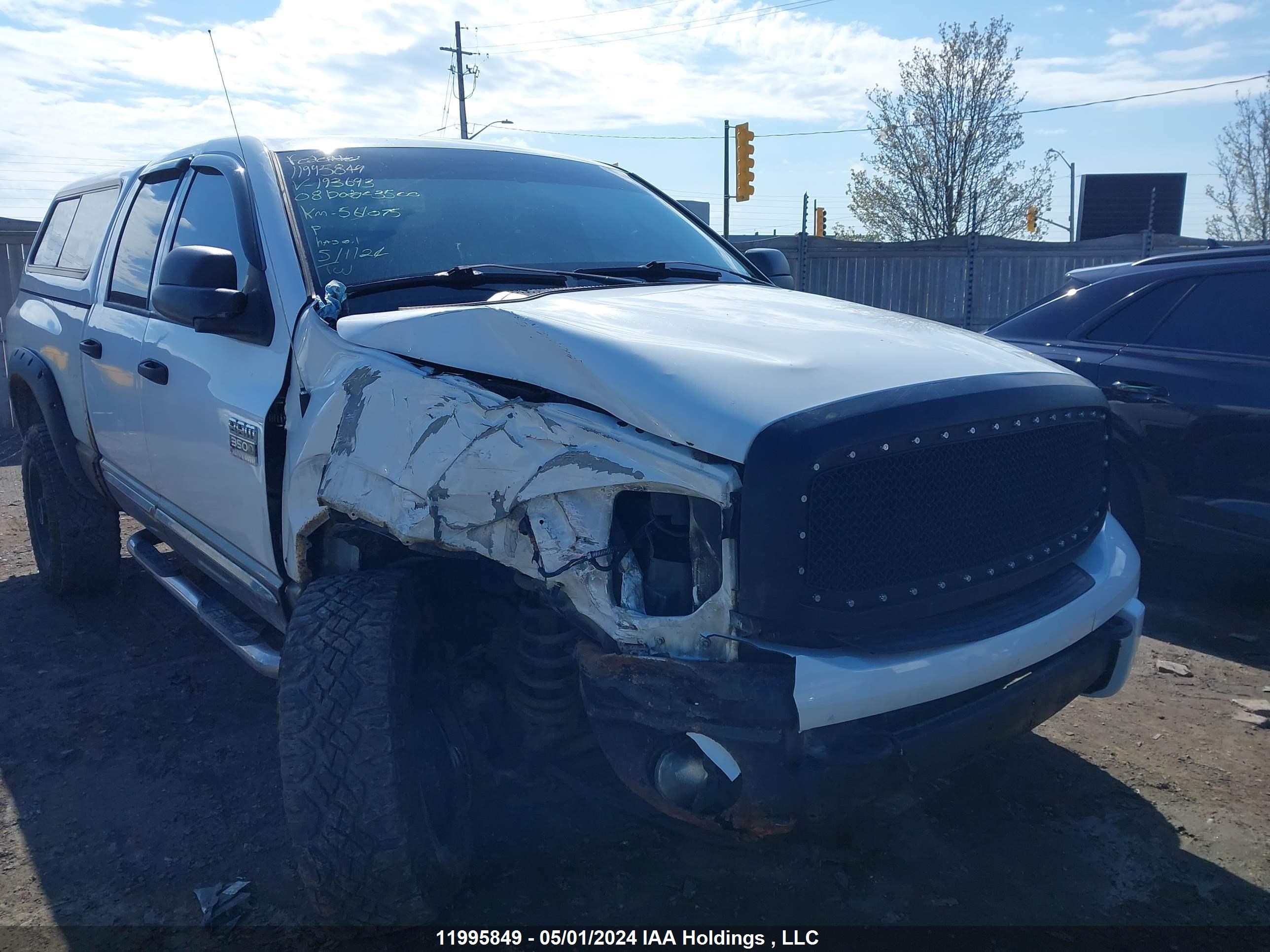 dodge ram 2008 3d7mx38a98g193693