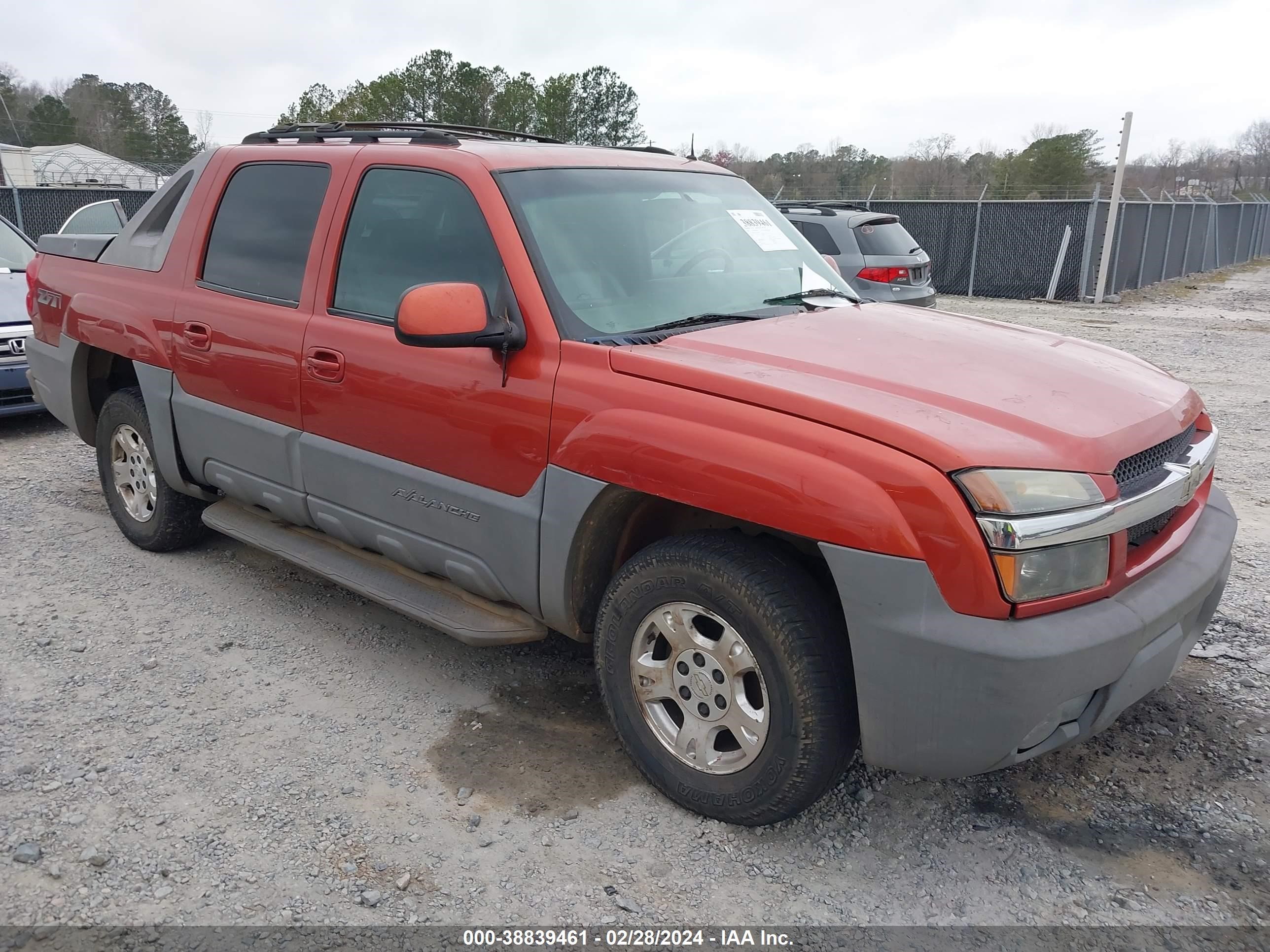 chevrolet avalanche 2002 3gnek13t32g164098