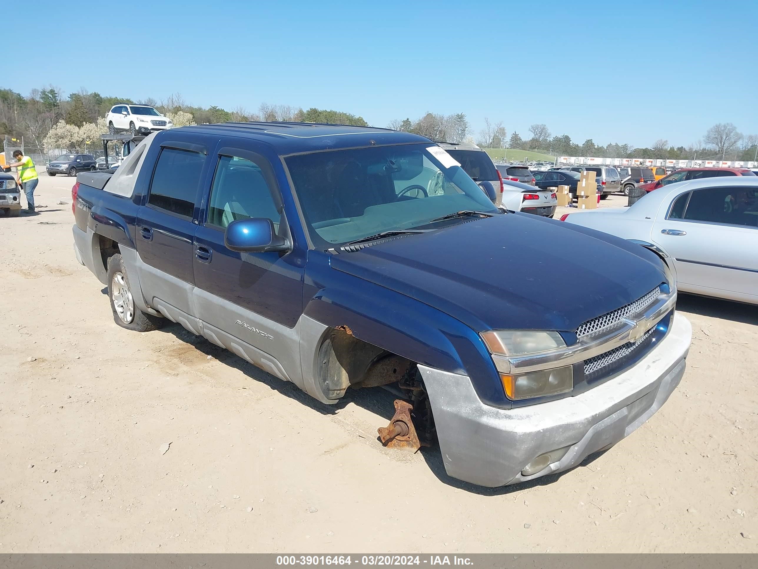 chevrolet avalanche 2002 3gnek13t62g111749