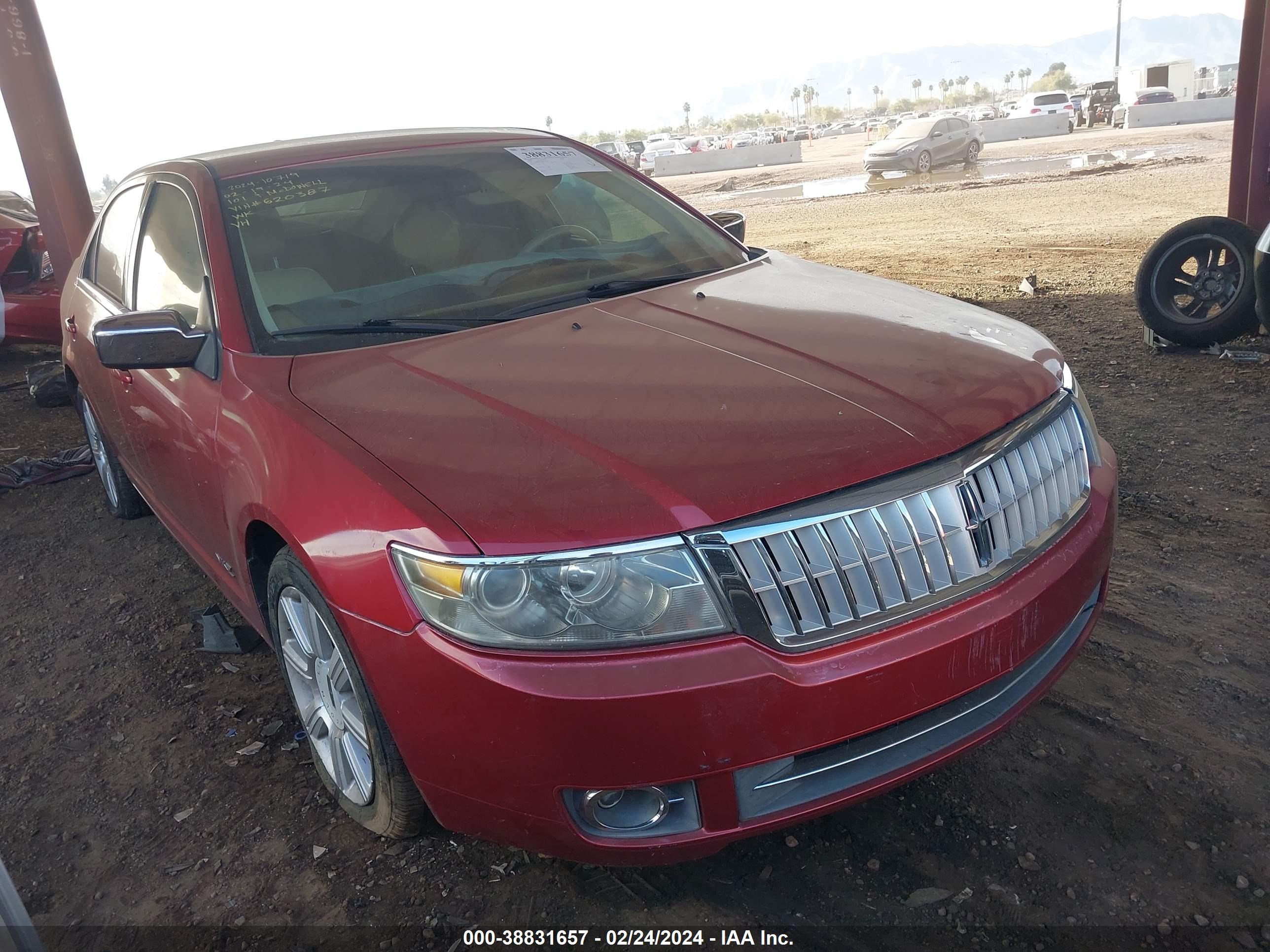 lincoln mkz 2008 3lnhm26t98r620387