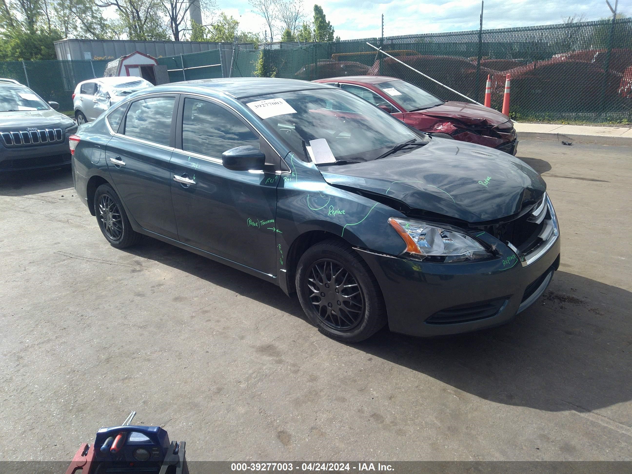 nissan sentra 2014 3n1ab7ap6ey336500