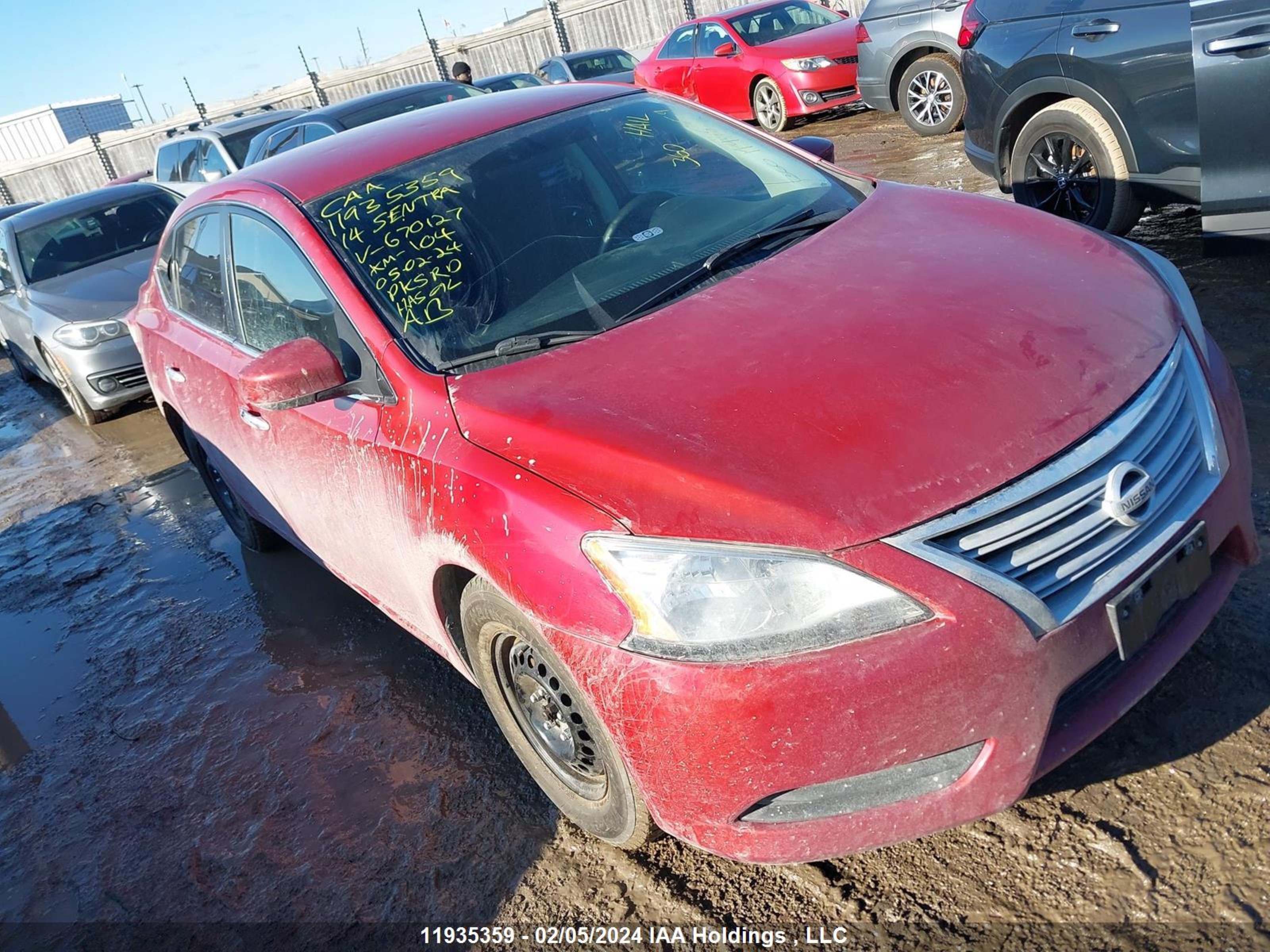 nissan sentra 2014 3n1ab7ap7el670127