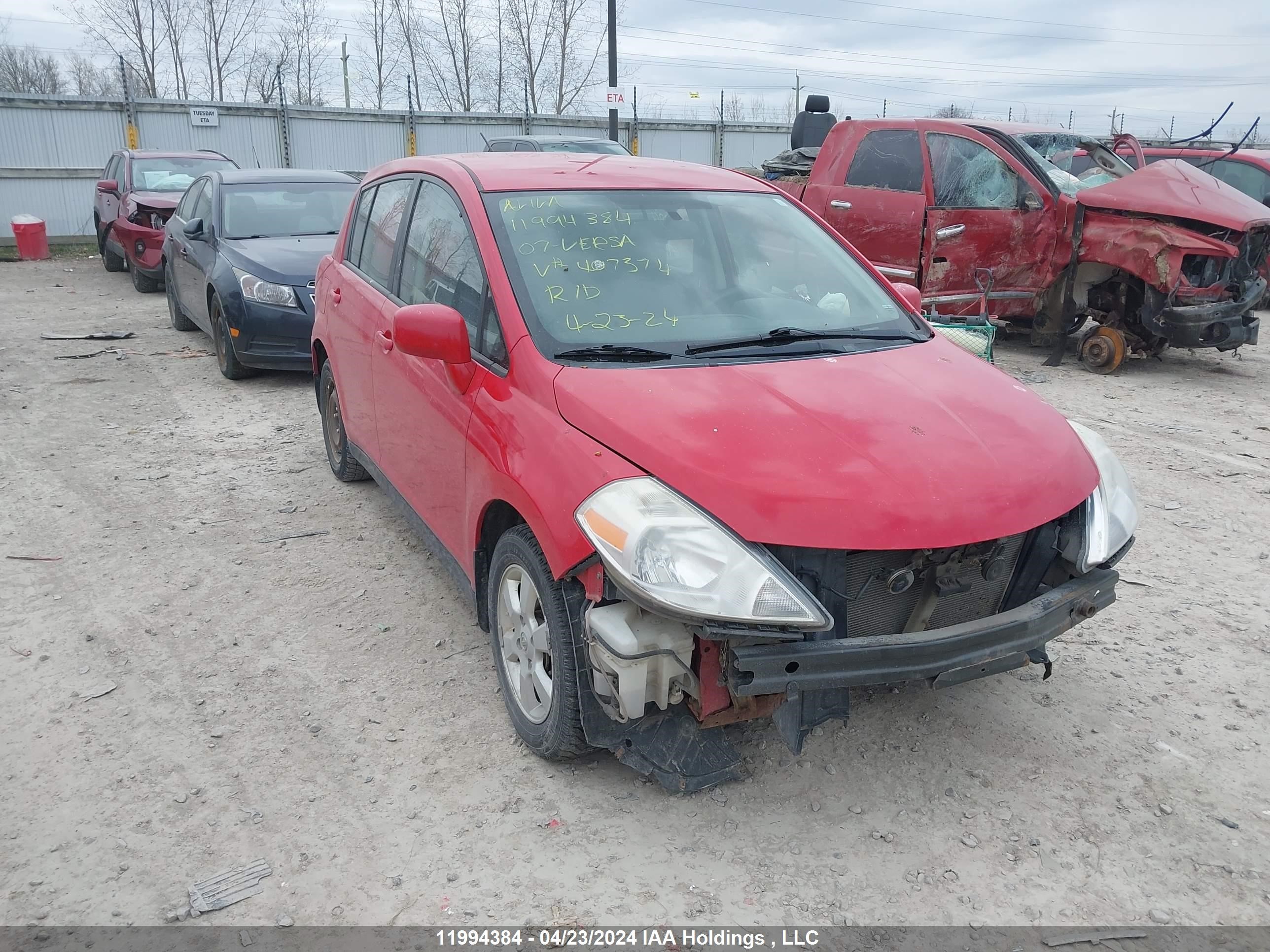 nissan versa 2007 3n1bc13e77l407374