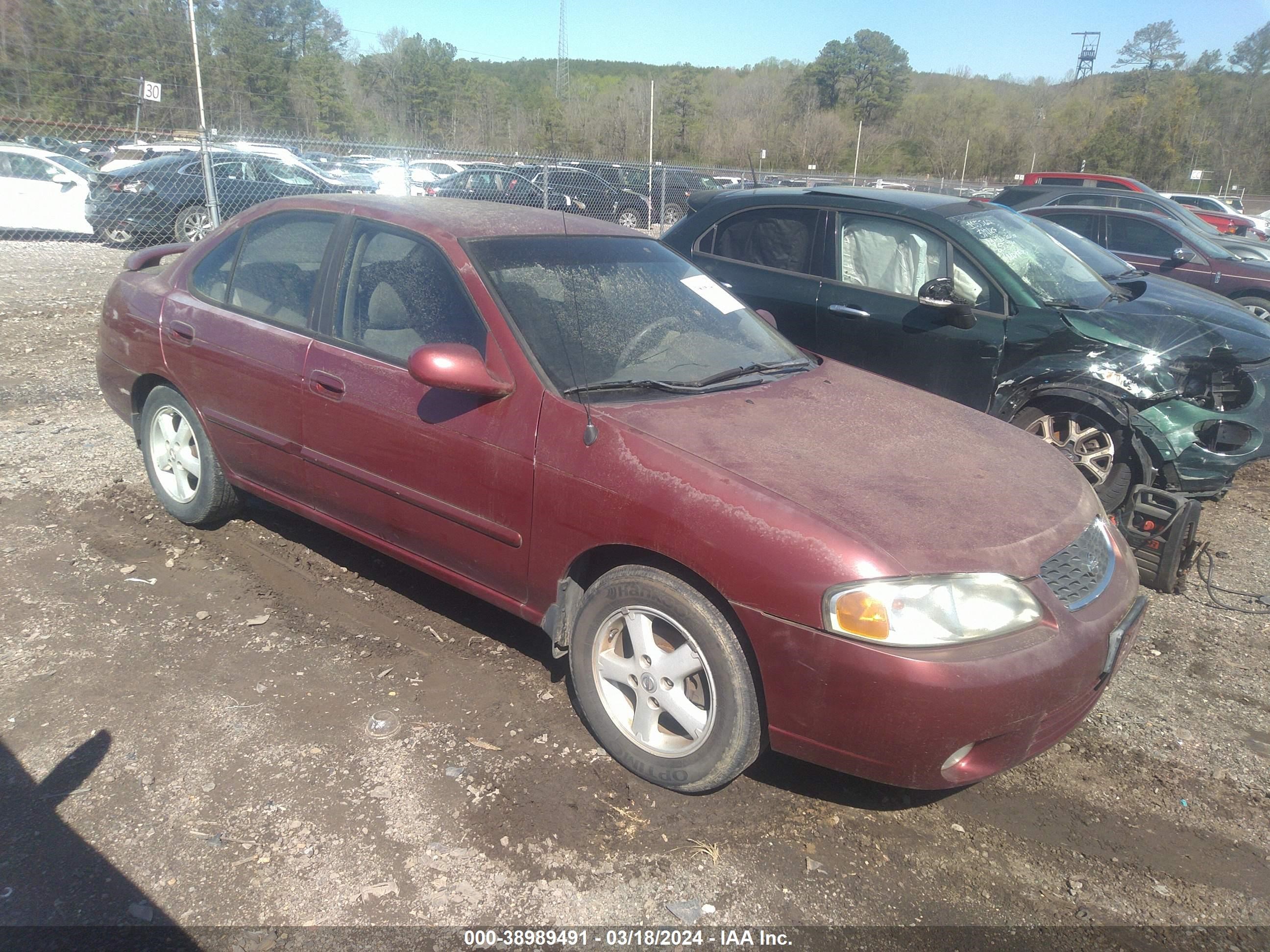 nissan sentra 2002 3n1cb51d02l614657