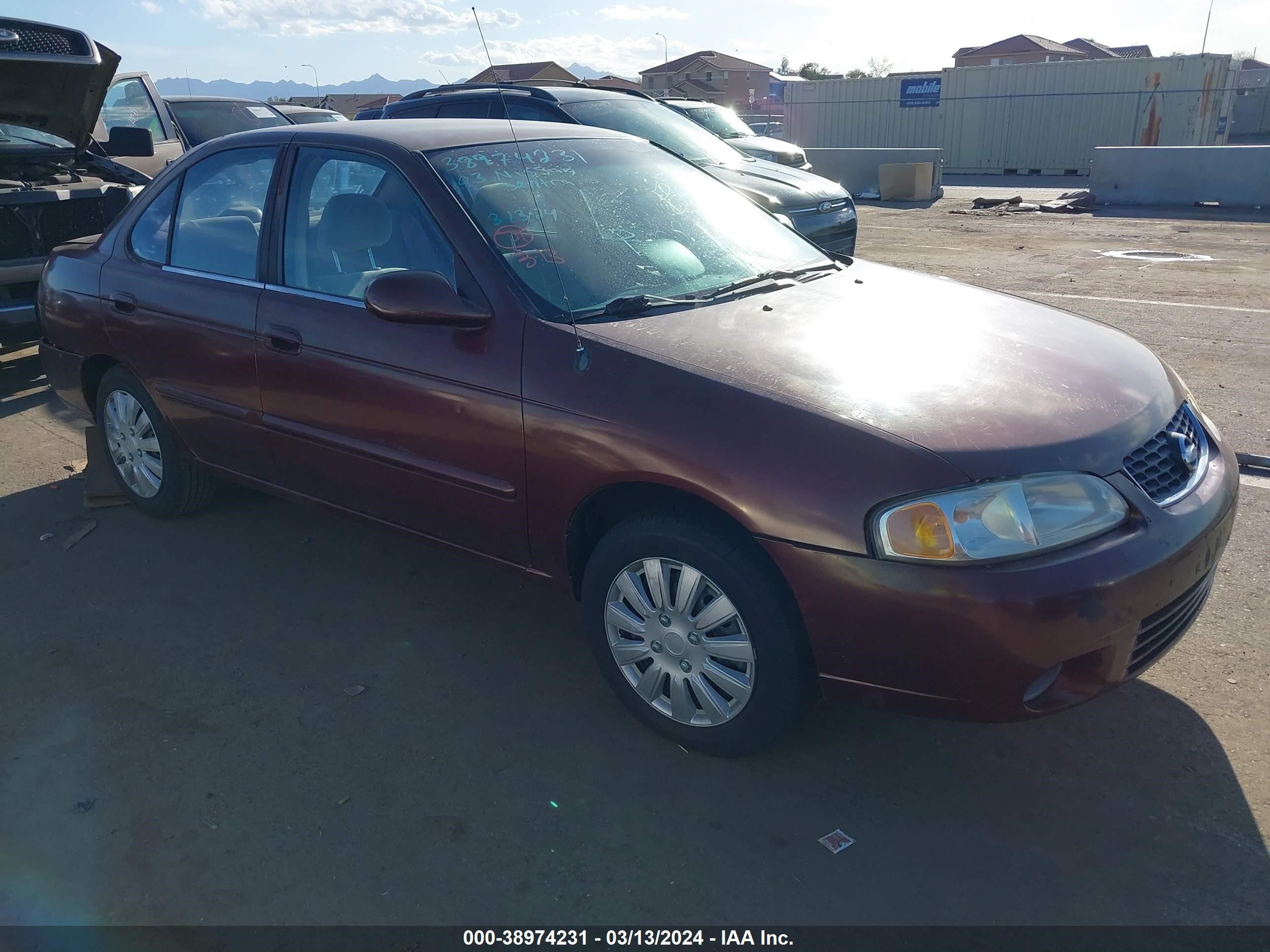 nissan sentra 2003 3n1cb51d43l775711