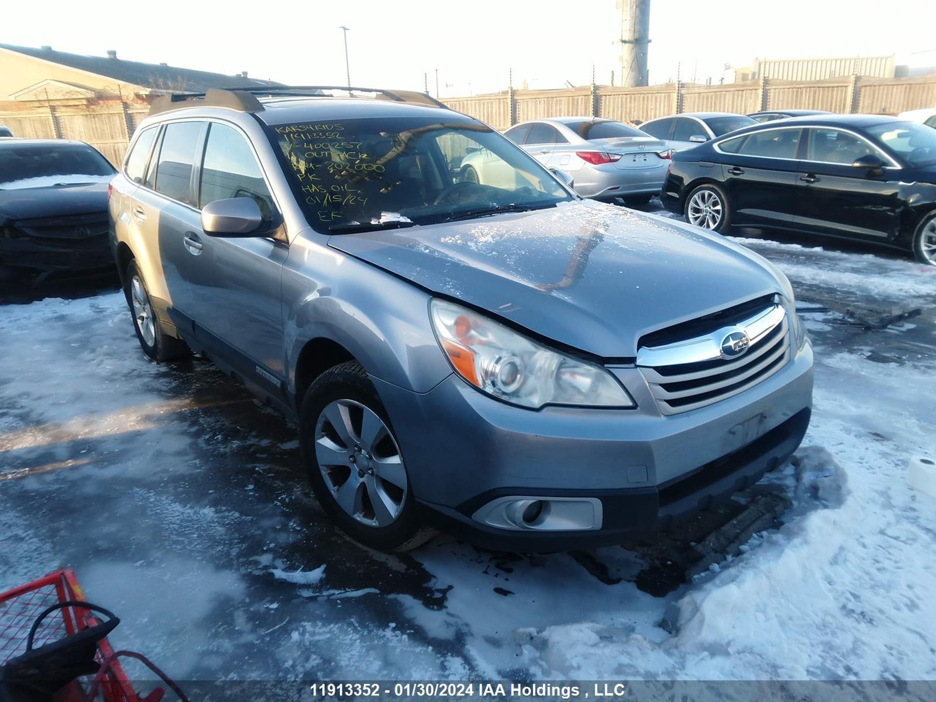 subaru outback 2011 4s4brjgc9b2400257