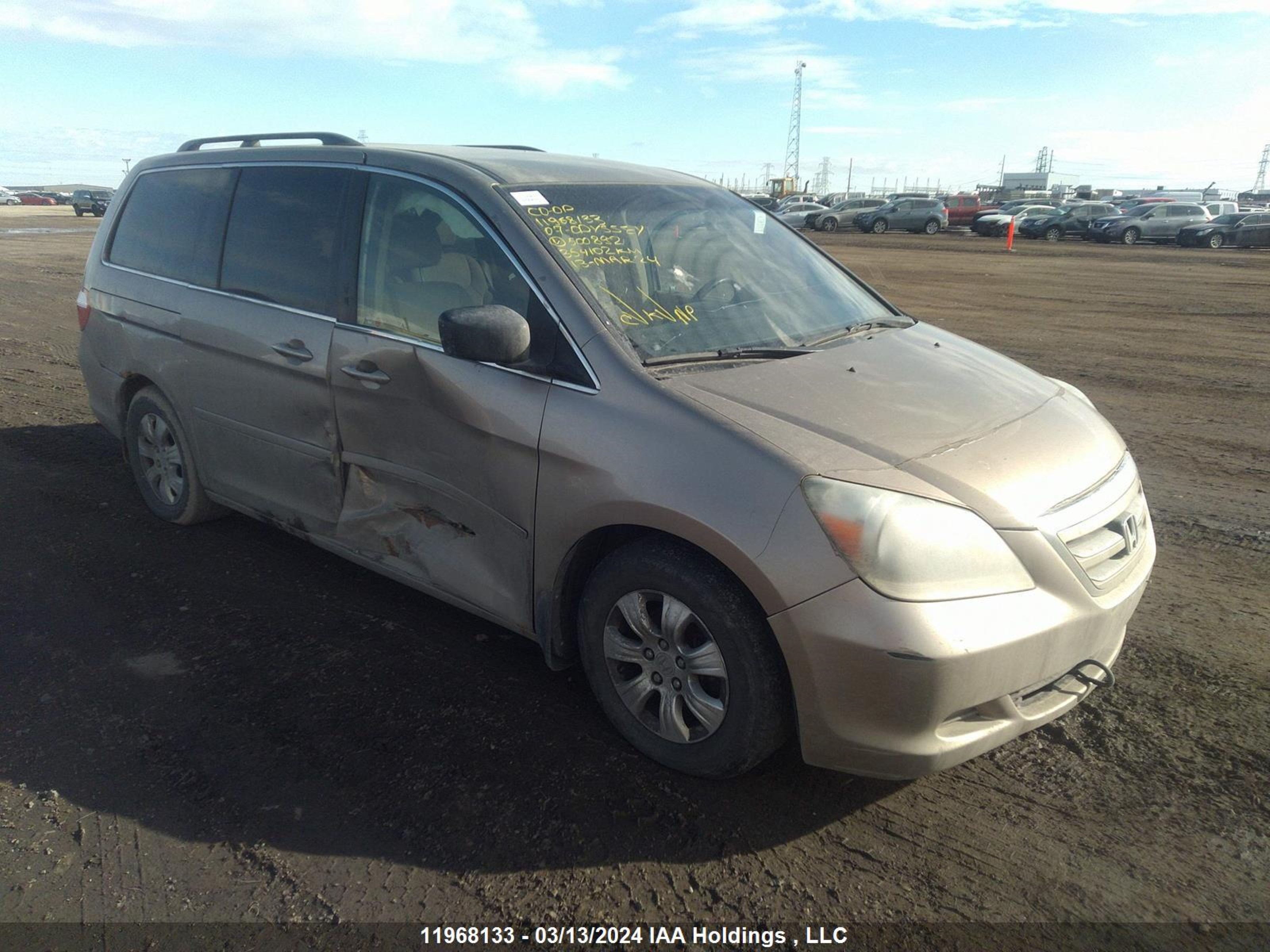 honda odyssey 2007 5fnrl38447b500892