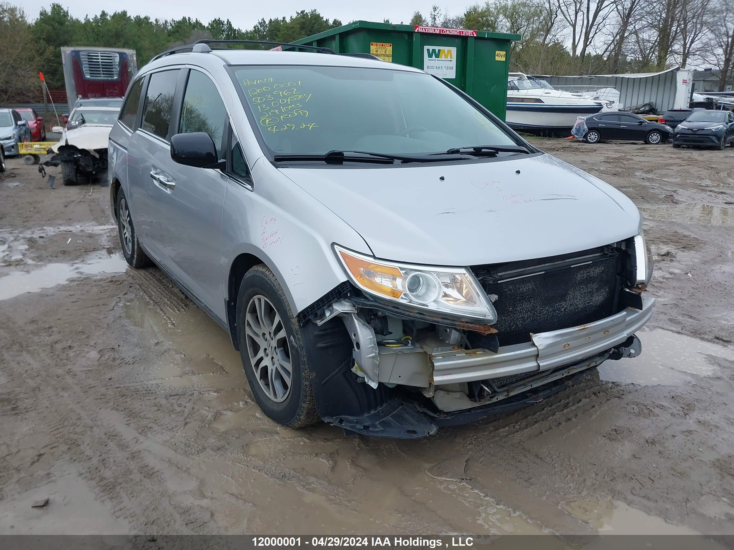 honda odyssey 2013 5fnrl5h44db503962